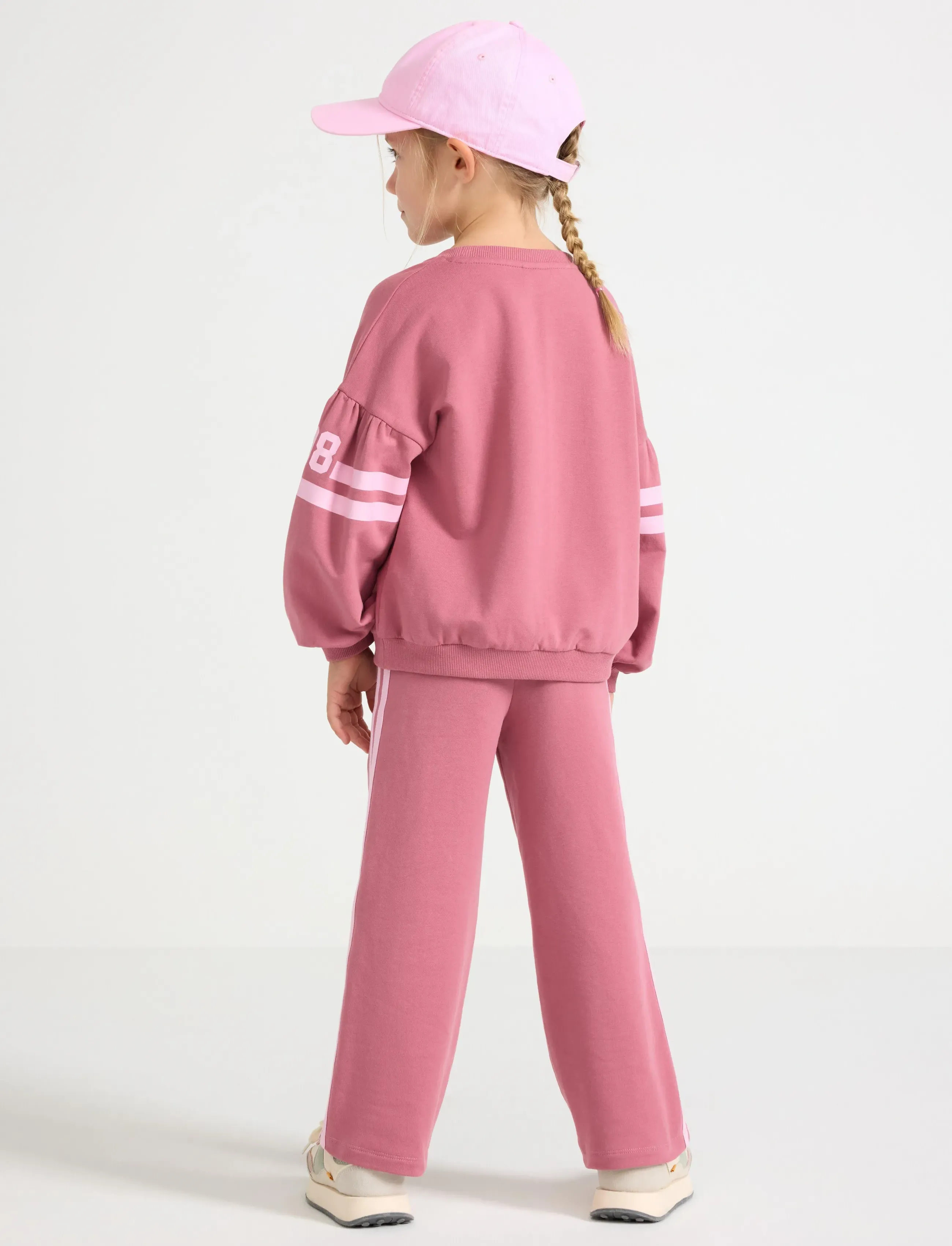 Lindex - Trousers straight tape at side - mjukisbyxor - dusty pink - 3