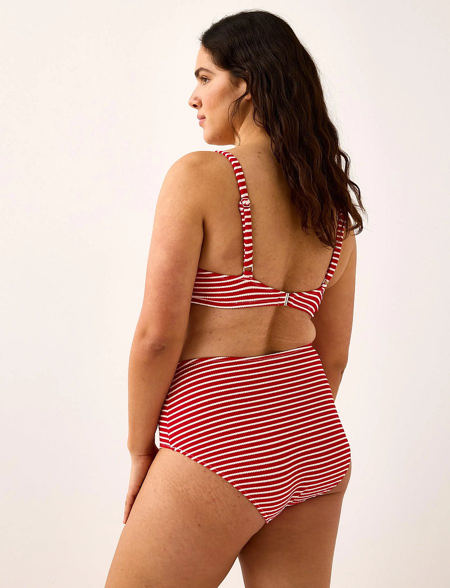 Lindex - Crinkled bikini bottom with high waist - bikinihosen mit hoher taille - red - 3