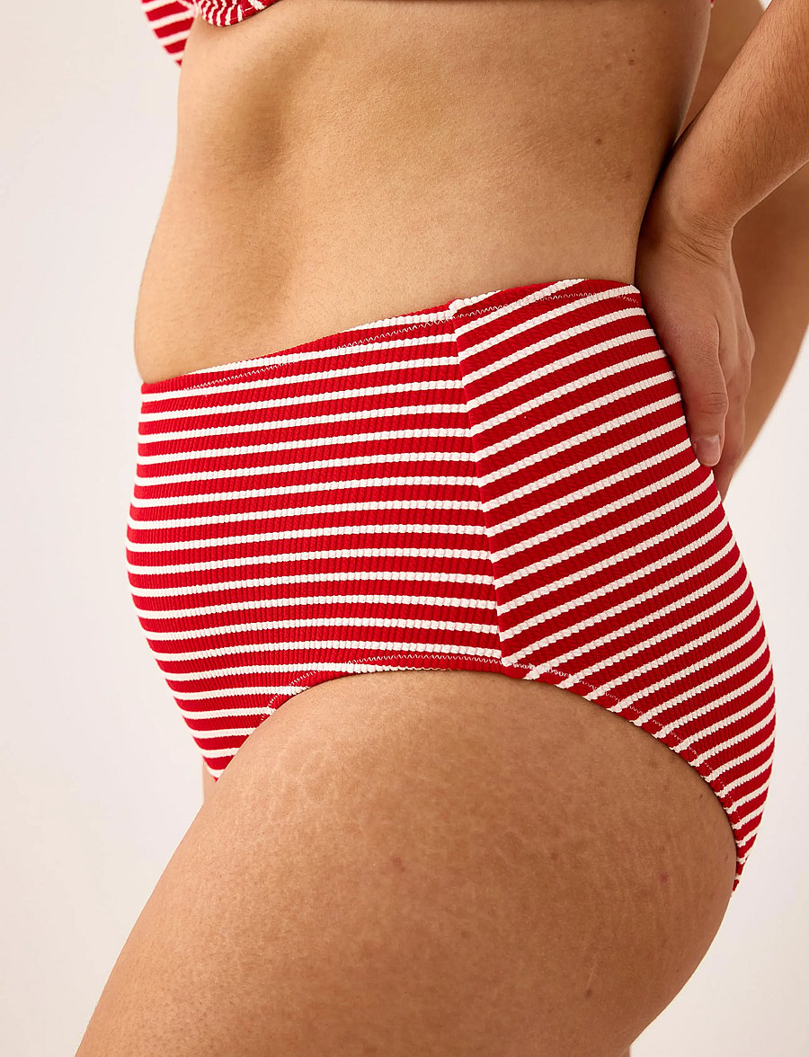 Lindex - Crinkled bikini bottom with high waist - bikinihosen mit hoher taille - red - 4