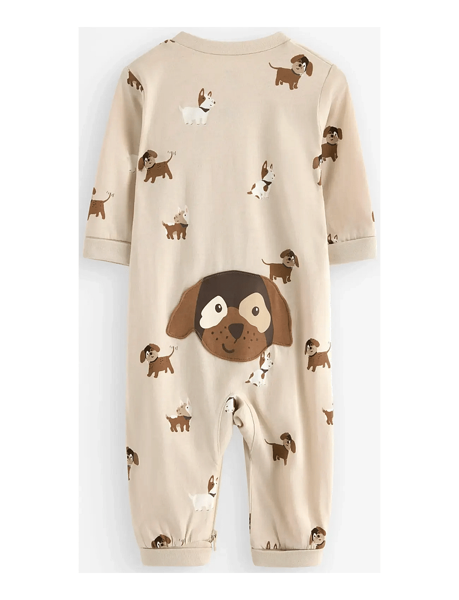 Lindex - Sleepsuit with application at the back - pidžaama-kombinesoonid - light beige - 1