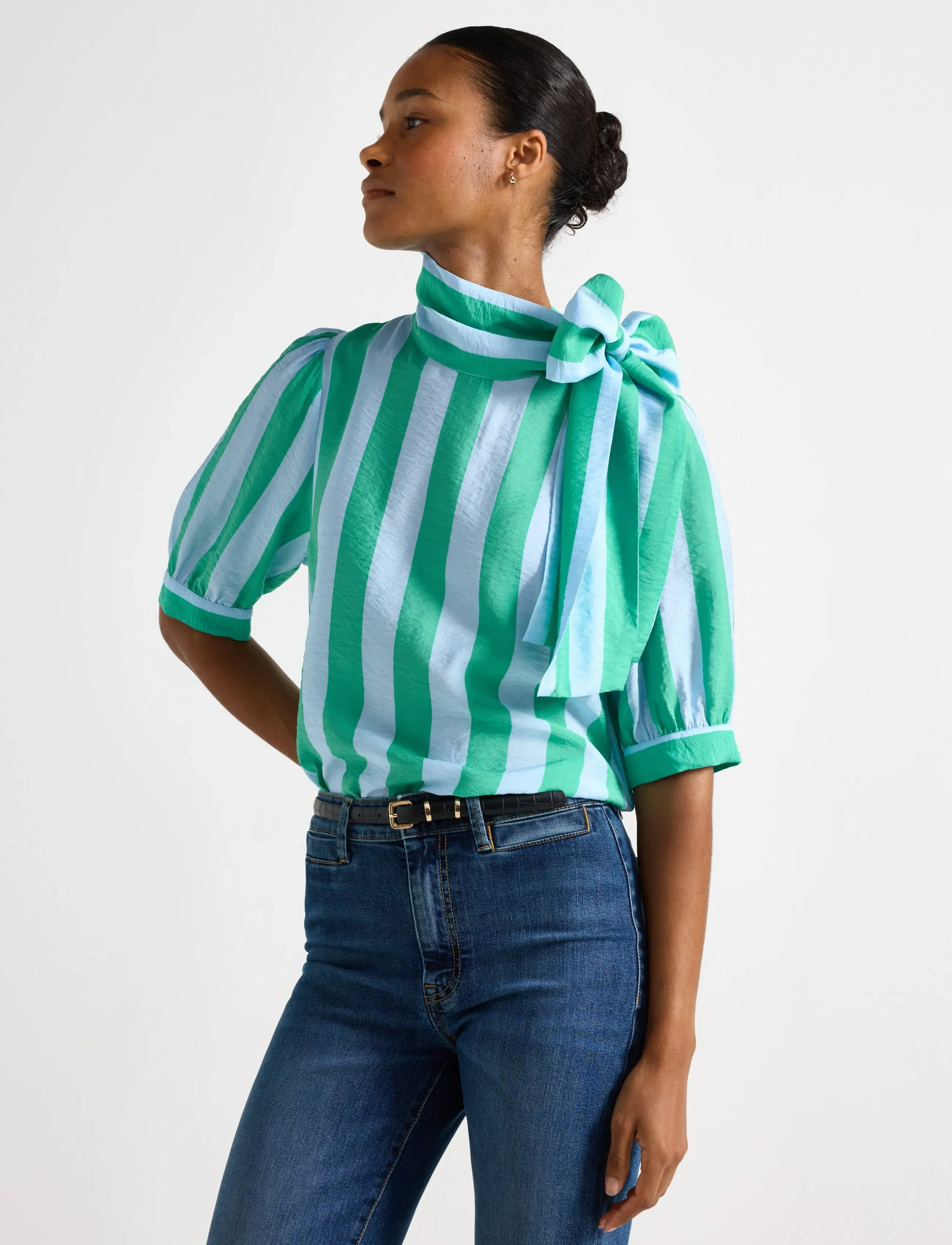 Lindex Blouse Darcy, XS, Blouses, Mehrfarbig/gemustert - Short-sleeved, Frauen
