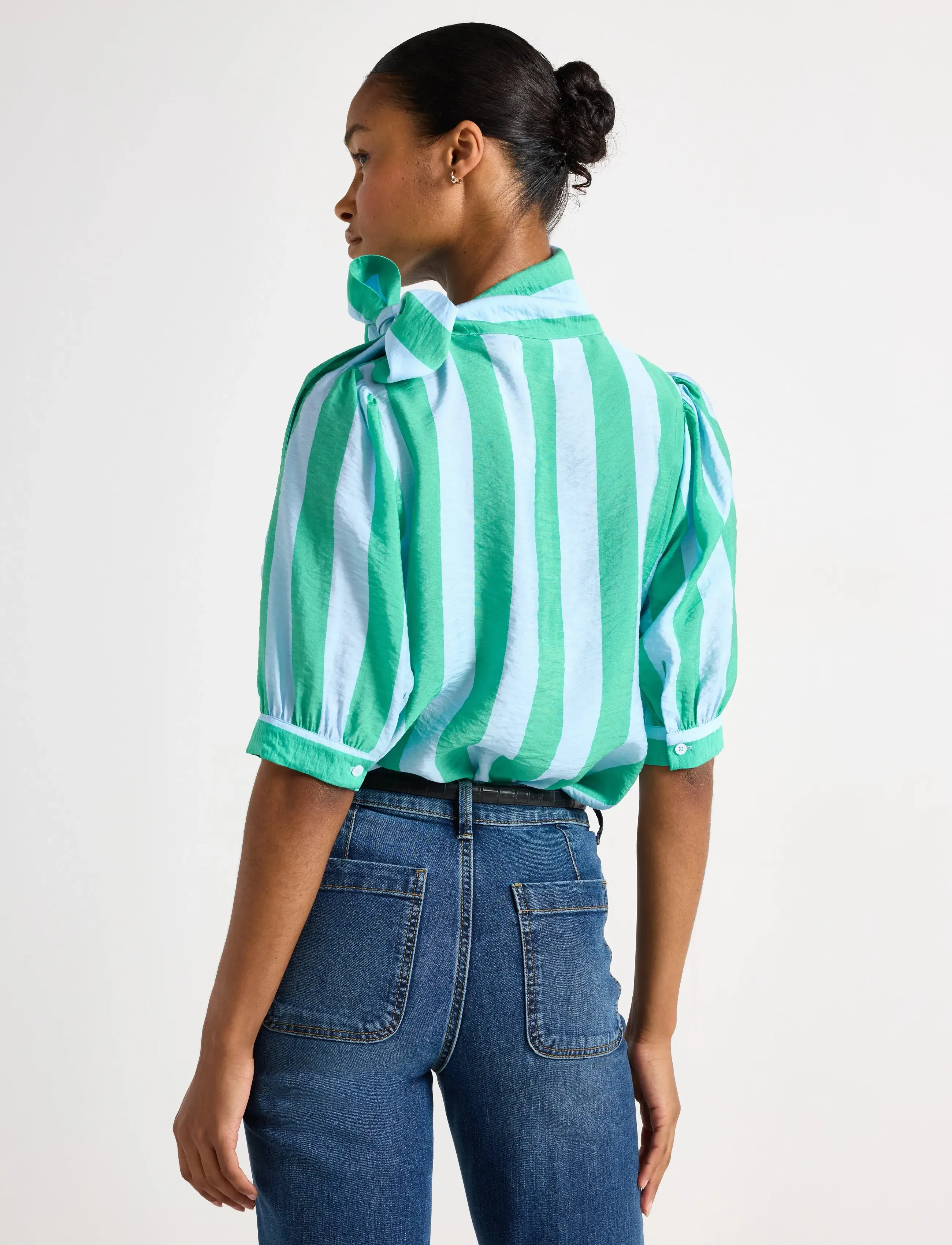 Lindex - Blouse Darcy - kortärmade blusar - strong green - 3