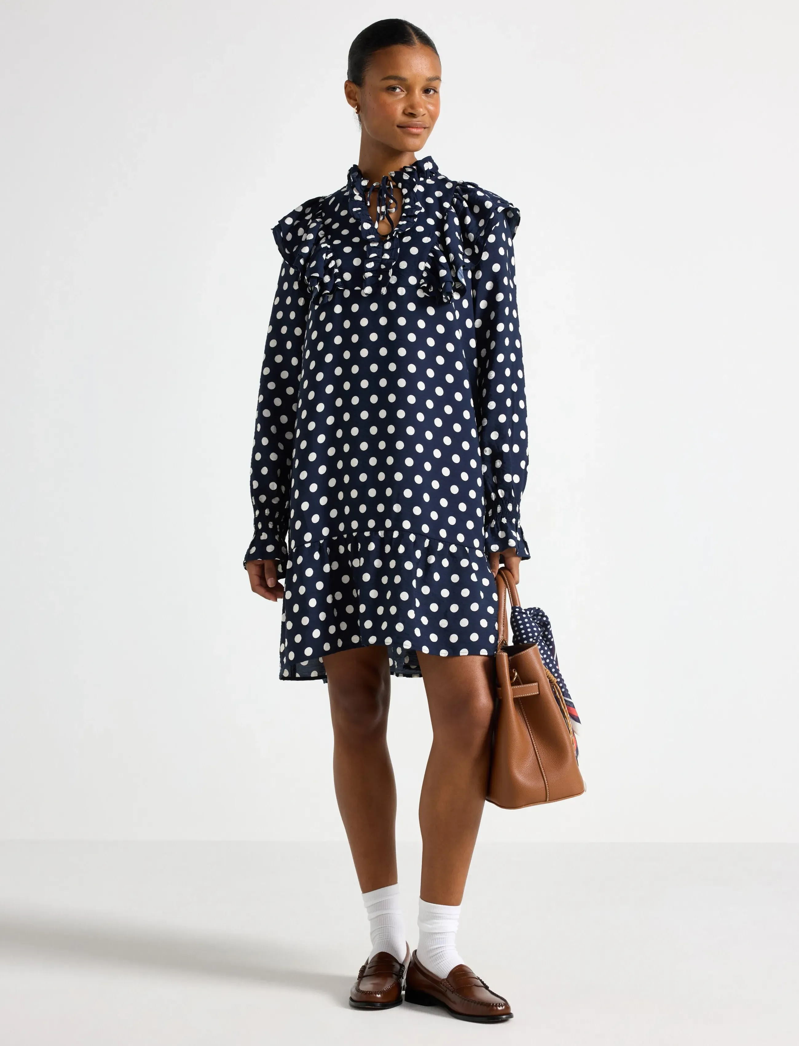 Lindex Dress Winny, S, Dresses, Marineblau - Short Dress, Frauen