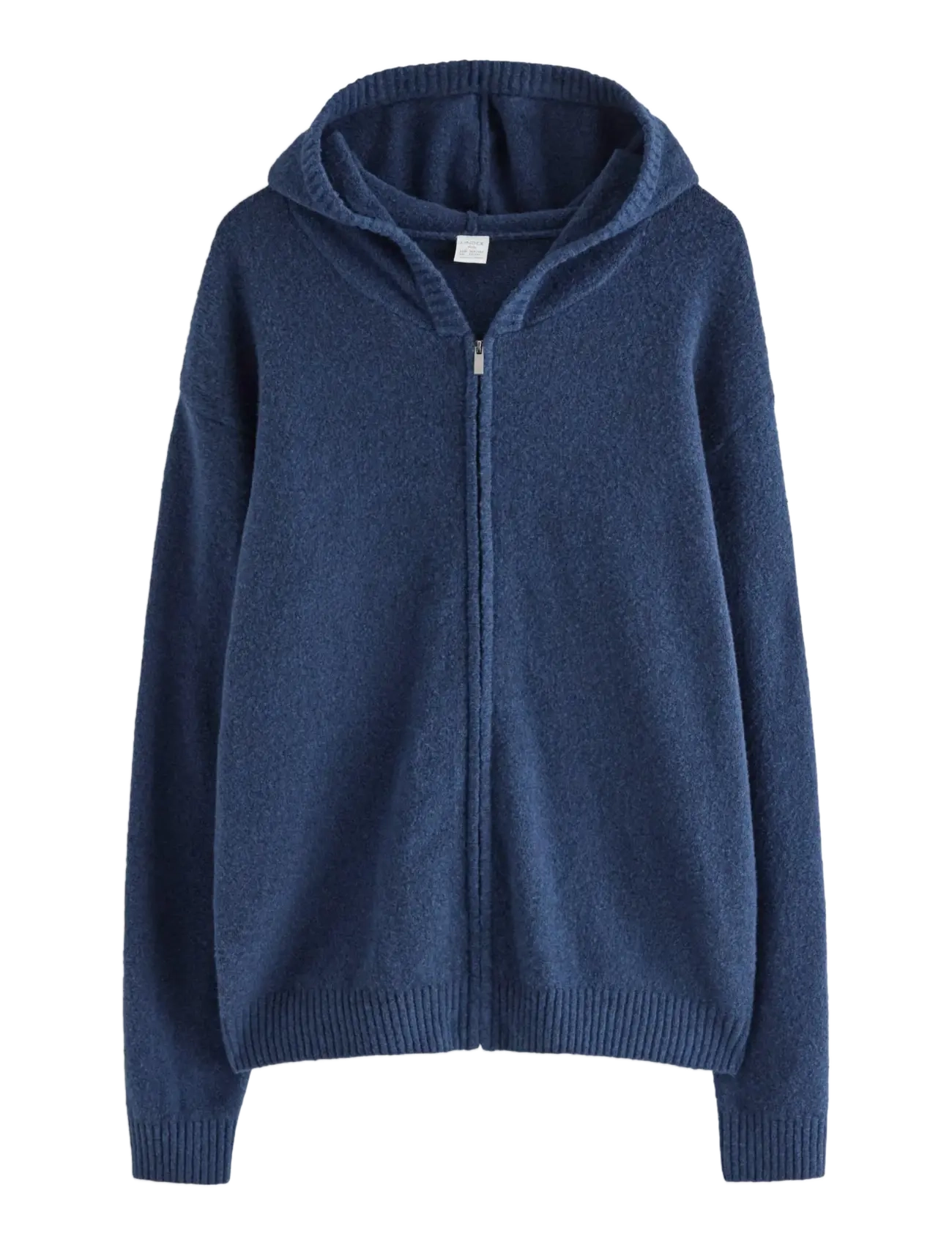 Lindex Sweatshirt zip hood knitted - Uus - DARK BLUE MELANGE / navy