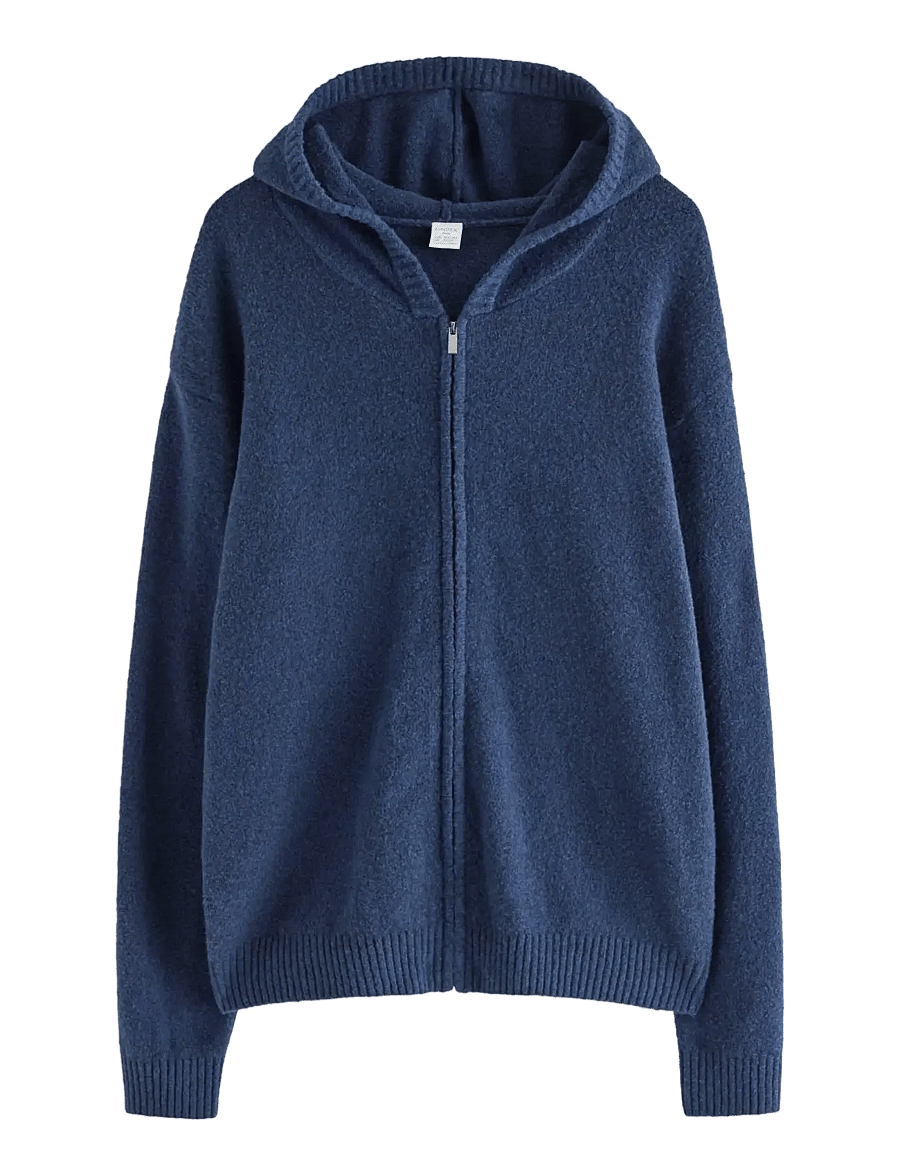 Lindex - Sweatshirt zip hood knitted - kapuzenpullover - dark blue melange - 1