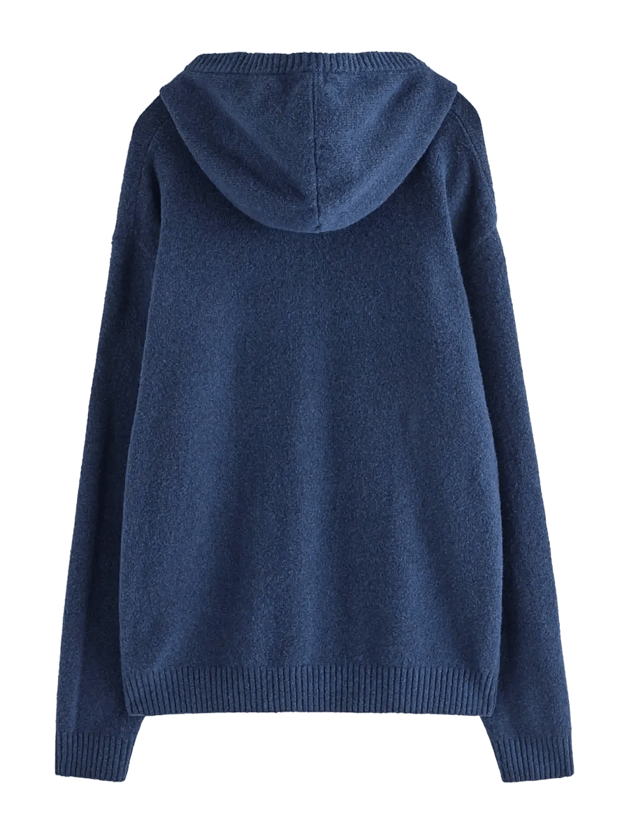 Lindex - Sweatshirt zip hood knitted - kapuzenpullover - dark blue melange - 2