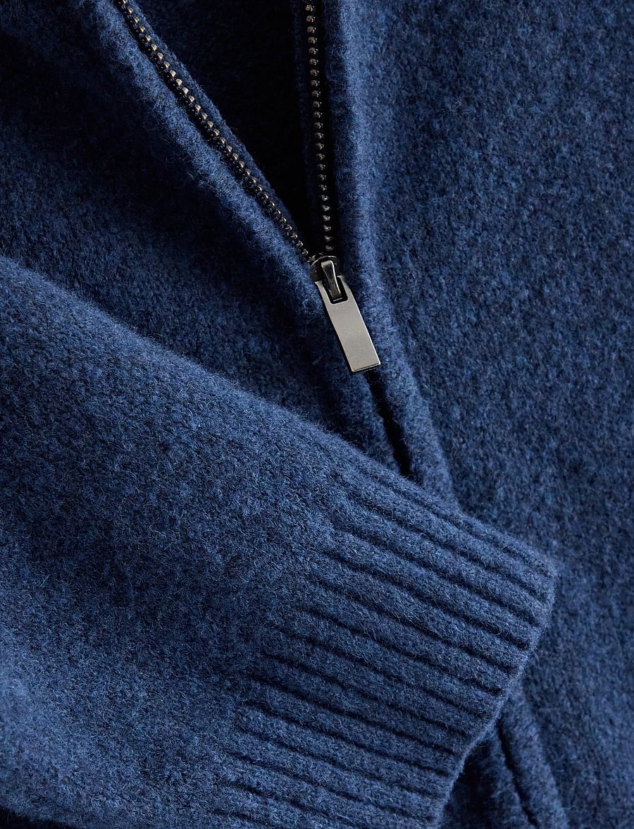 Lindex - Sweatshirt zip hood knitted - kapuzenpullover - dark blue melange - 5