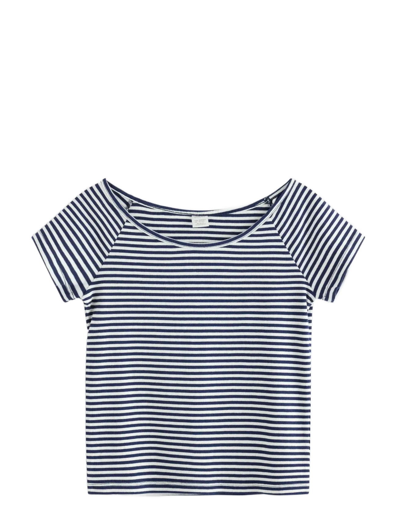 Lindex Top short sleeve rib and deep - Kleidung - DARK BLUE / navy