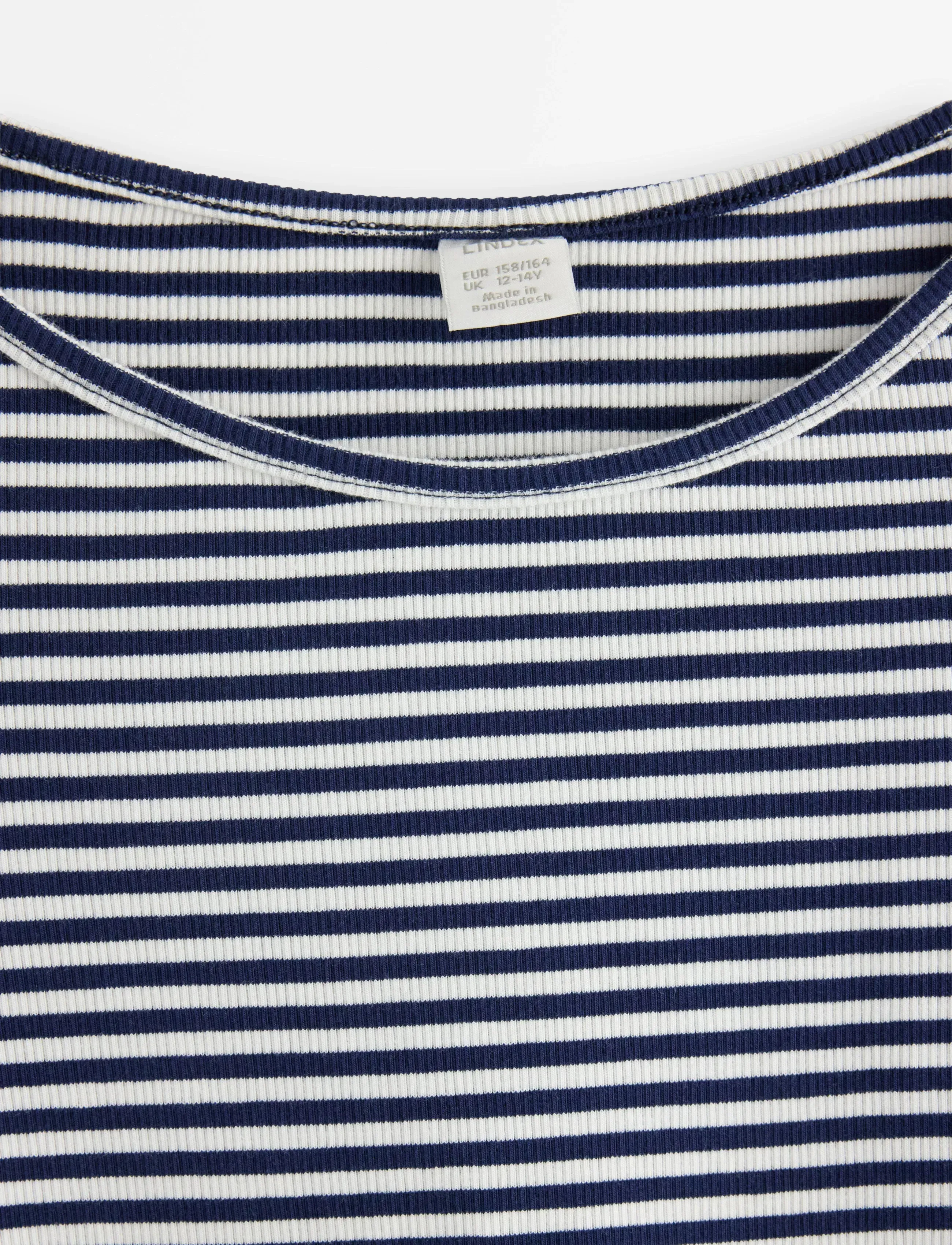 Lindex - Top short sleeve rib and deep - t-shirts à manches courtes - dark blue - 4