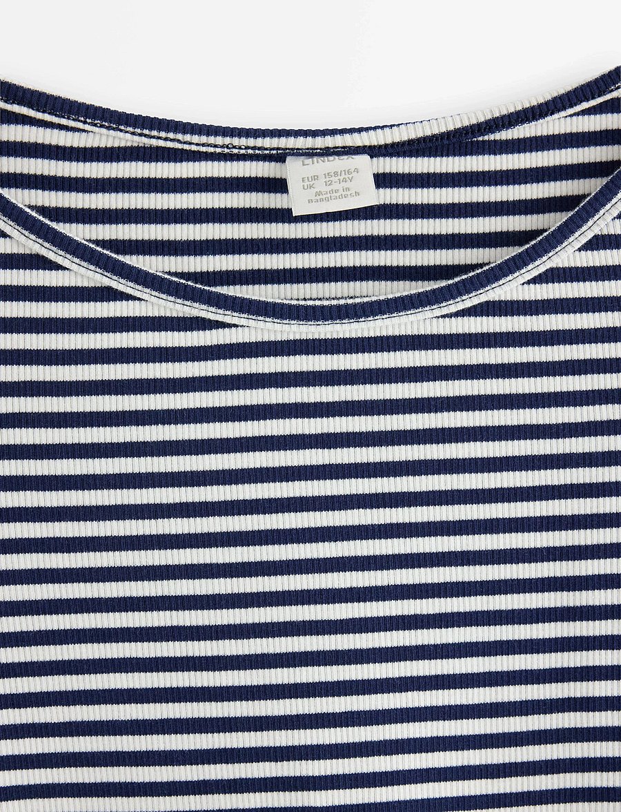 Lindex - Top short sleeve rib and deep - kurzärmelige - dark blue - 4