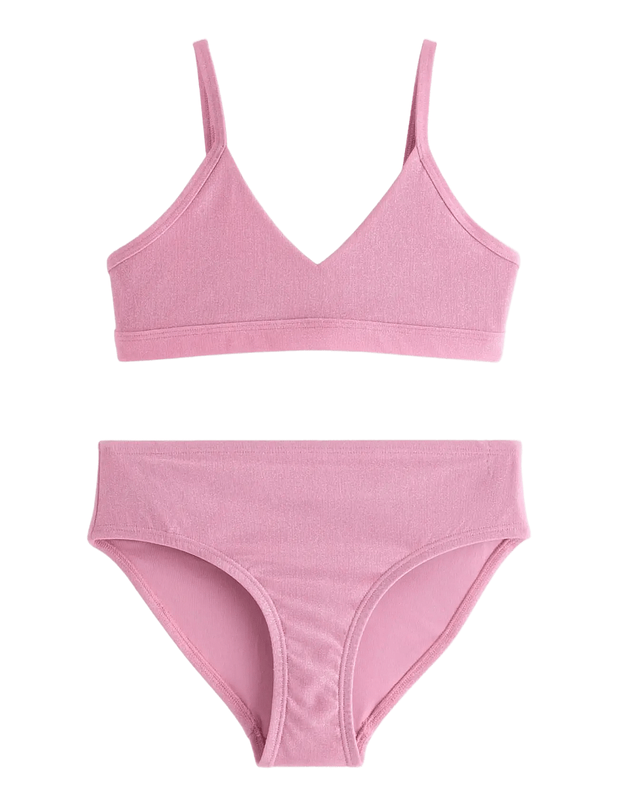 Lindex - Bikini set with glitter - bikinier - pink - 0