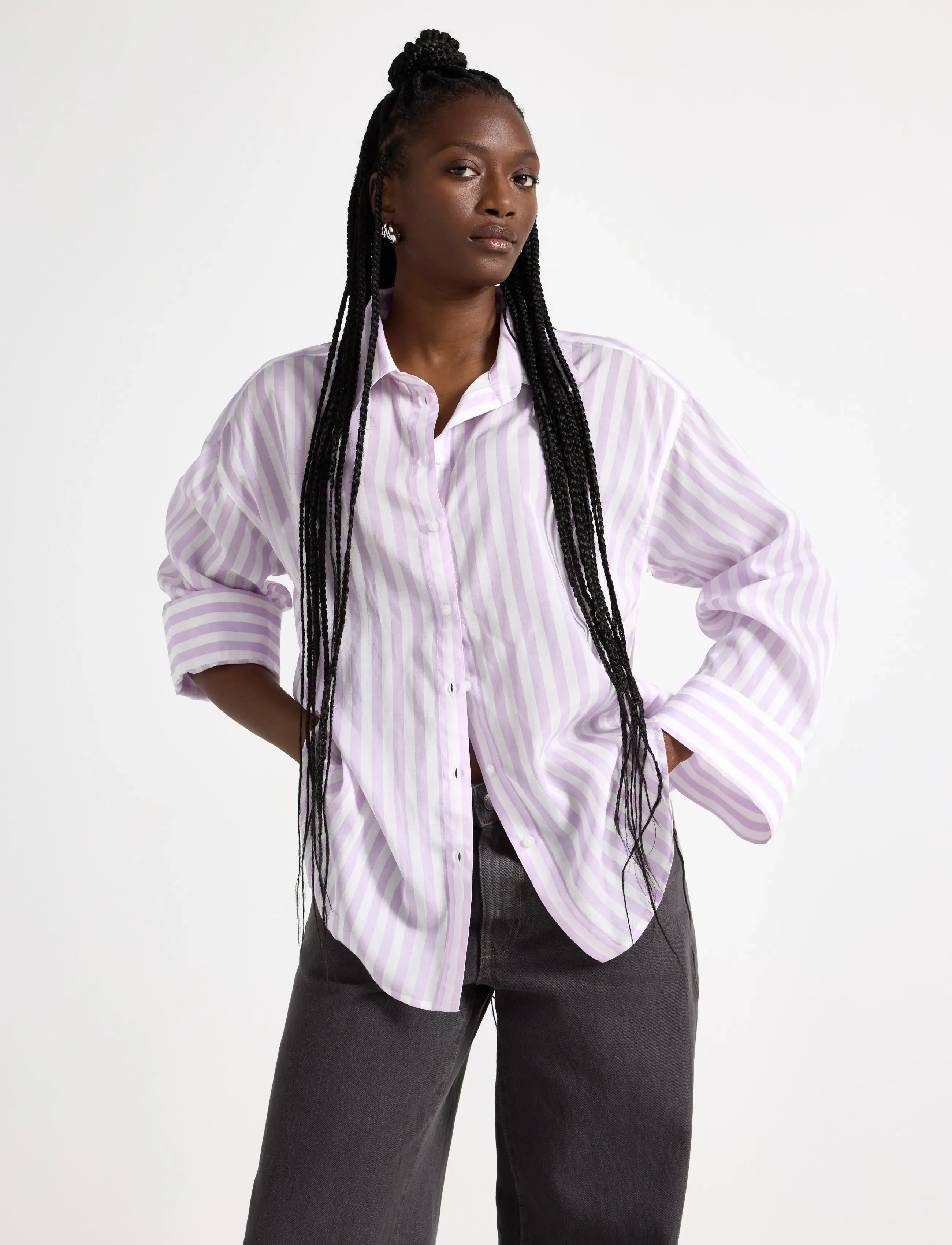 Lindex Shirt - Overhemden - LIGHT LILAC / multi