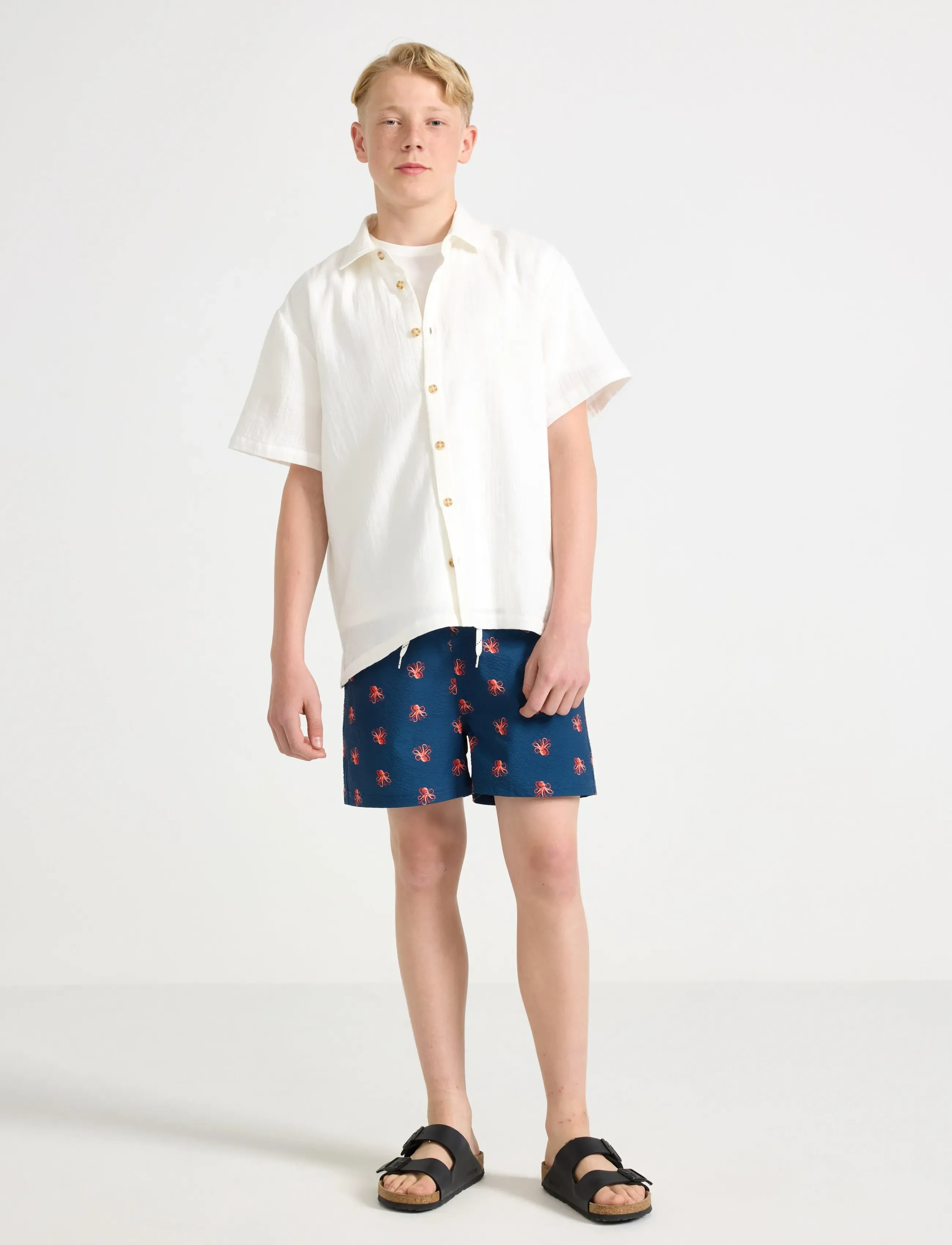 Lindex Swim Shorts With Structure, 170, Navy, Badetøj > Badeshorts, Børn