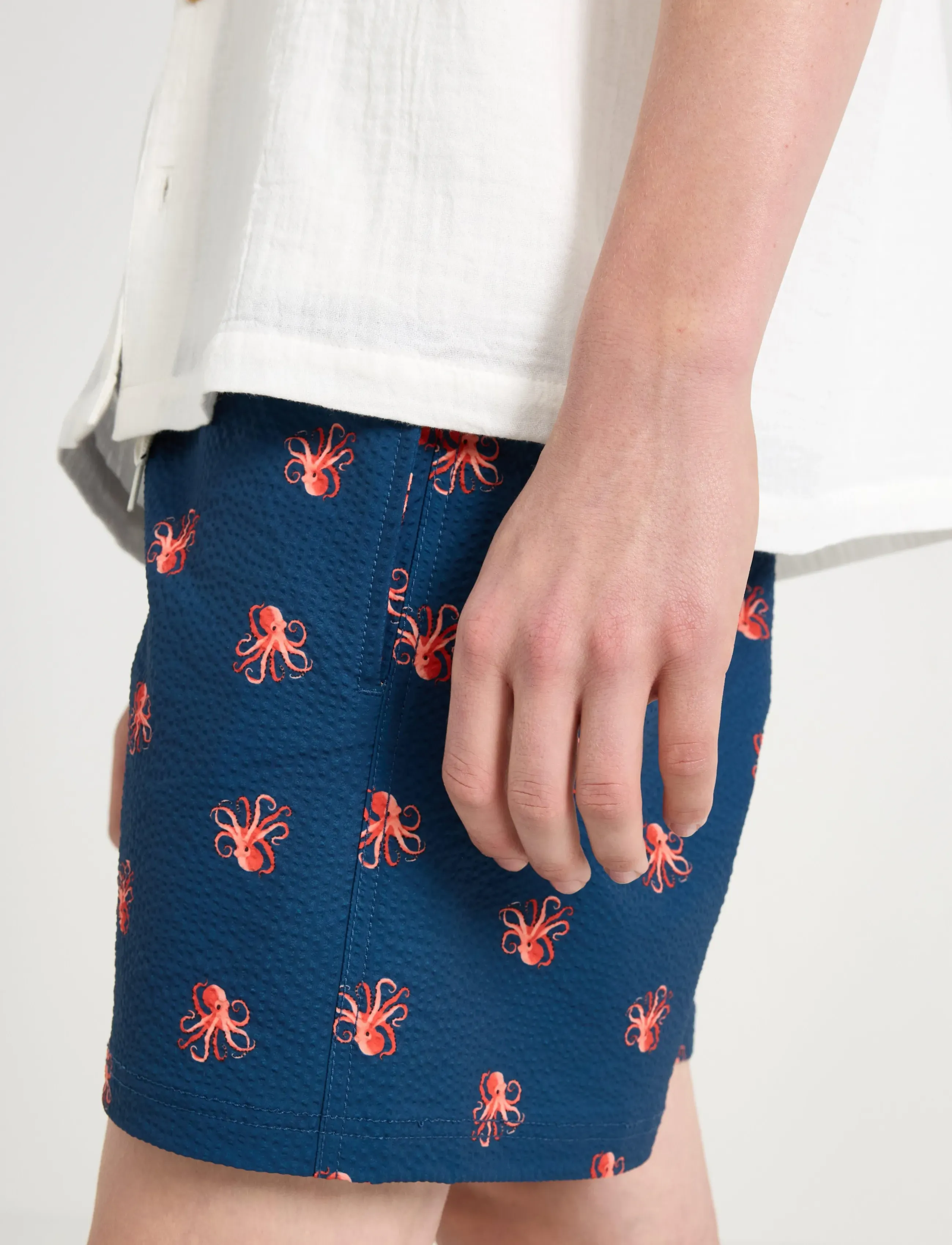 Lindex - Swim shorts with structure - spodenki - dk dusty blue - 4