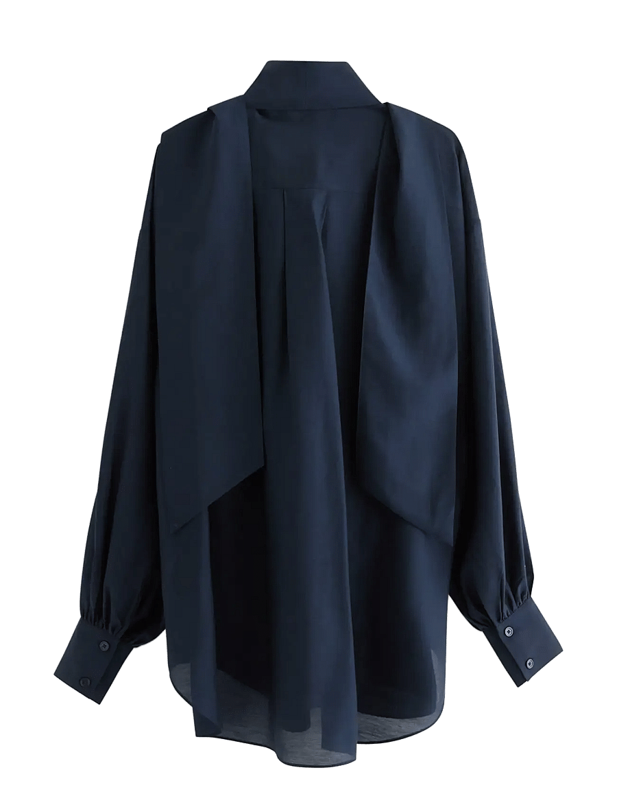 Lindex - Blouse Frida - long sleeved blouses - dk blue - 2