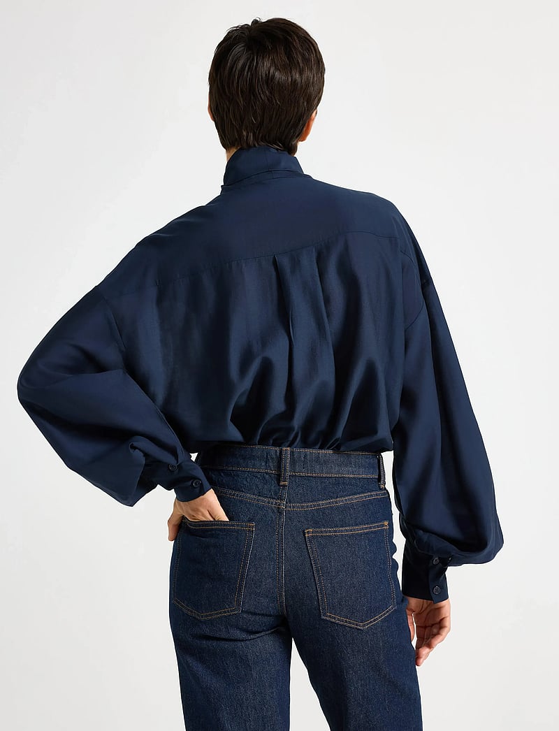 Lindex - Blouse Frida - langærmede bluser - dk blue - 3