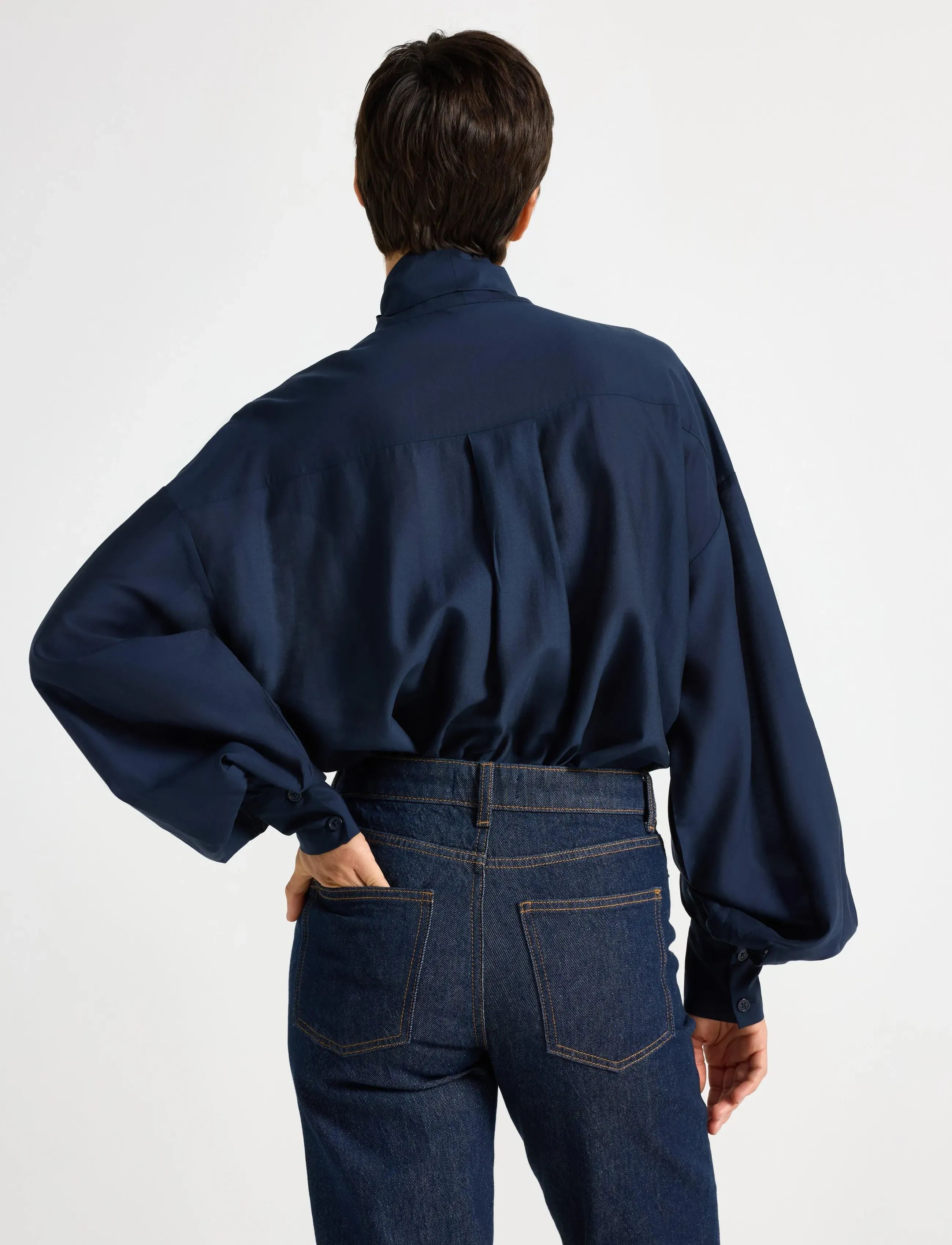 Lindex - Blouse Frida - langærmede bluser - dk blue - 3