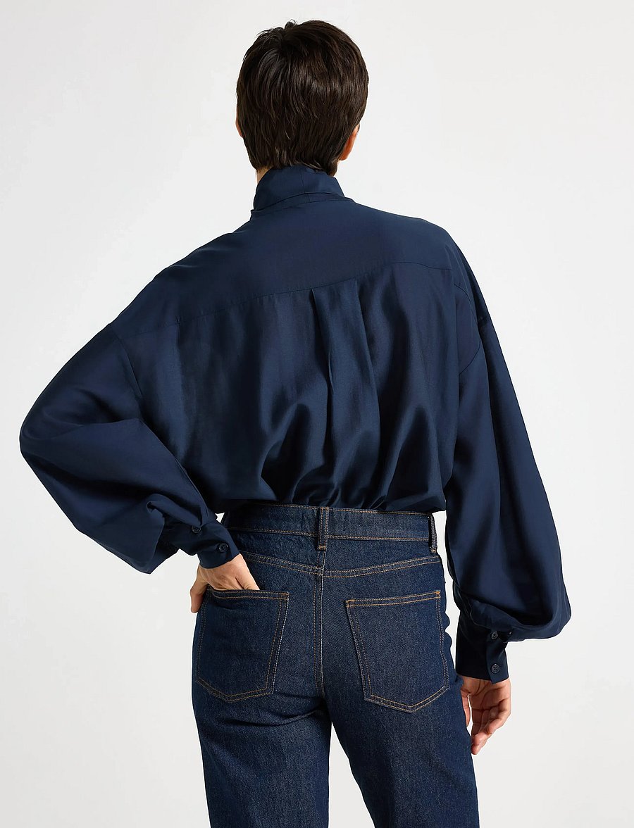 Lindex - Blouse Frida - long sleeved blouses - dk blue - 3