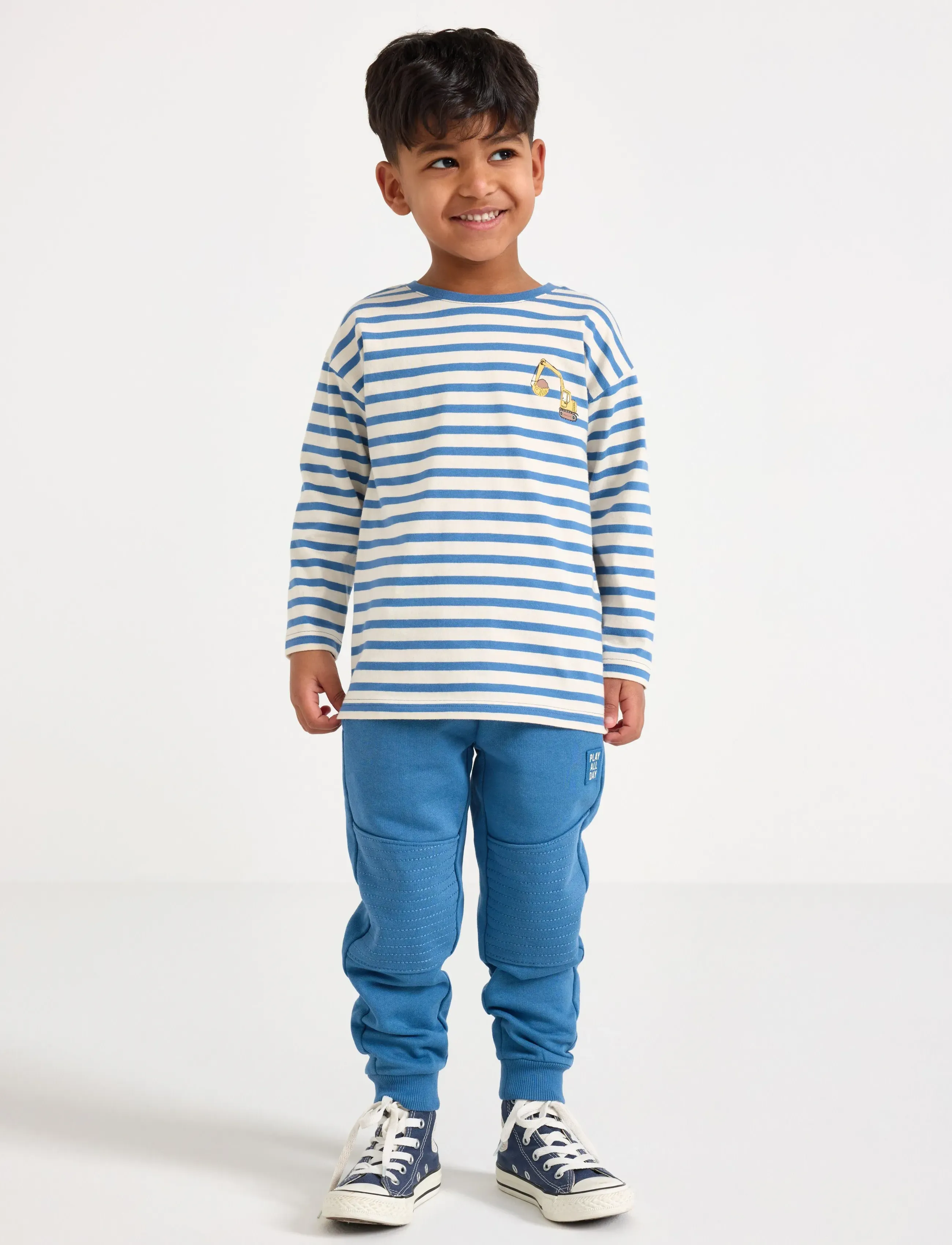 Lindex Joggers with reinforced knees - Jogginghosen - LIGHT DUSTY BLUE / blue