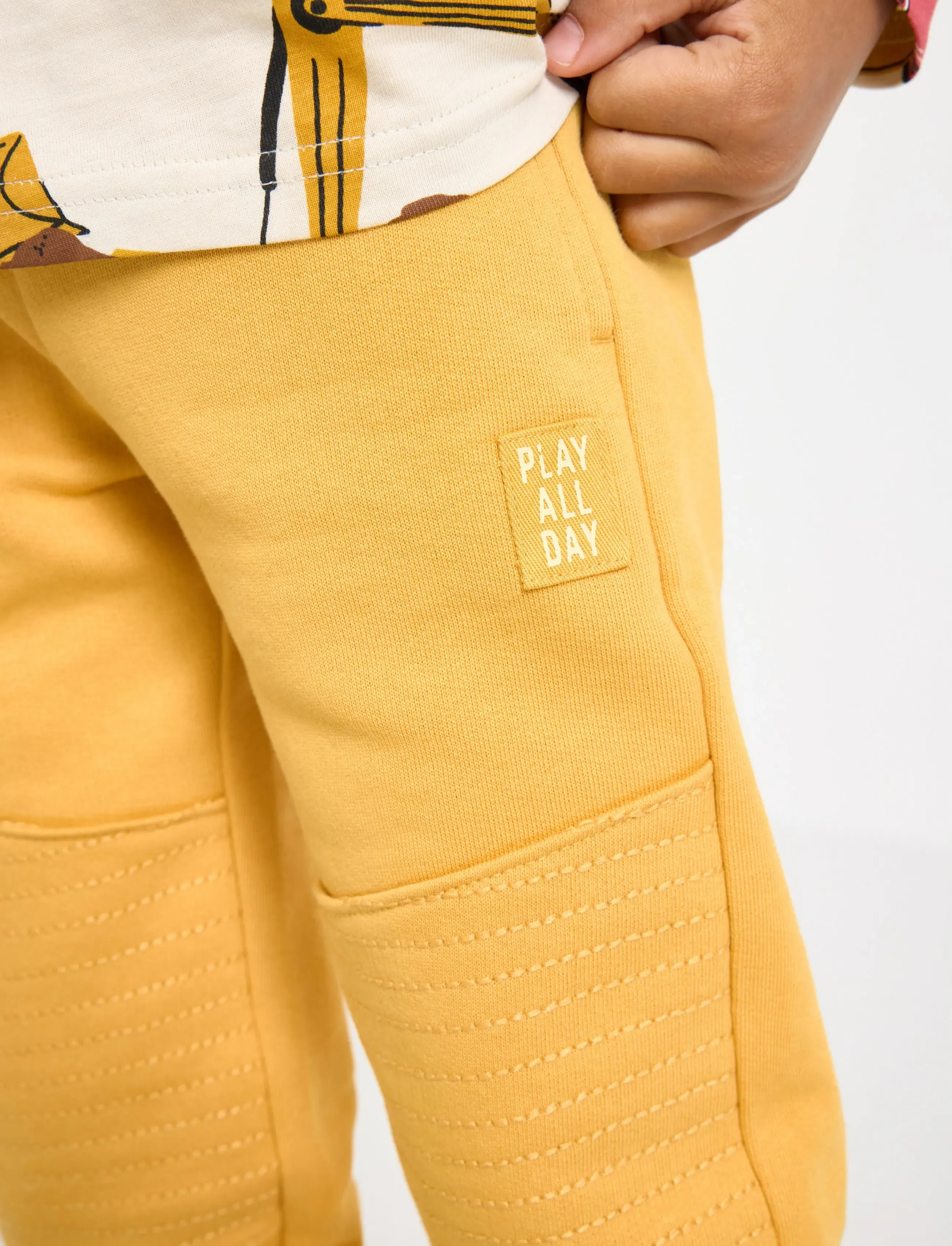 Lindex - Joggers with reinforced knees - verryttelyhousut - light dusty yellow - 4
