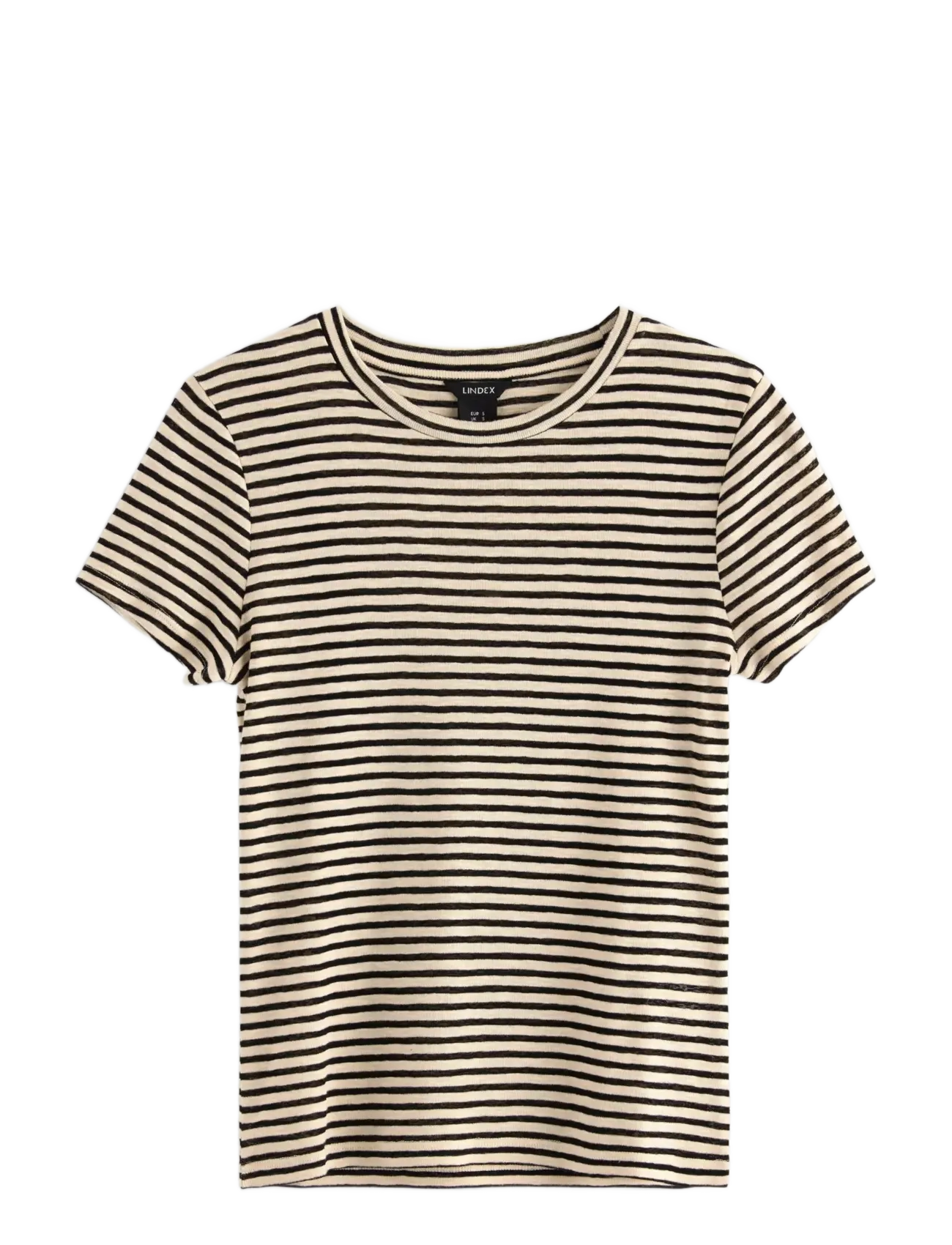Lindex Short-sleeved top - Kampagne - LIGHT DUSTY BEIGE / black