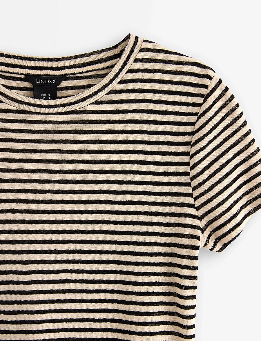 Lindex - Top Bella shortsleeve - t-shirts - light dusty beige - 5