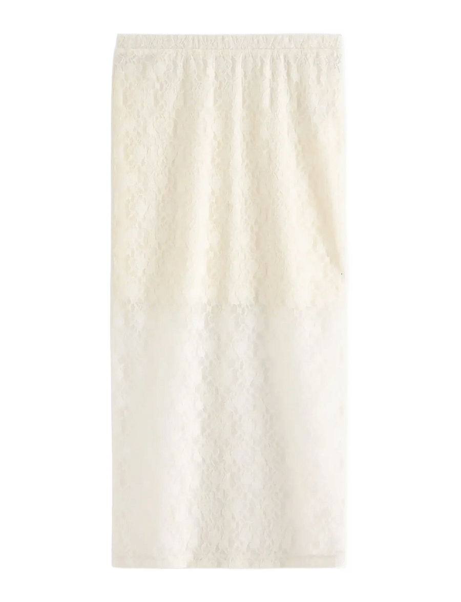 Lindex - Skirt in lace - midi-röcke - off white - 1