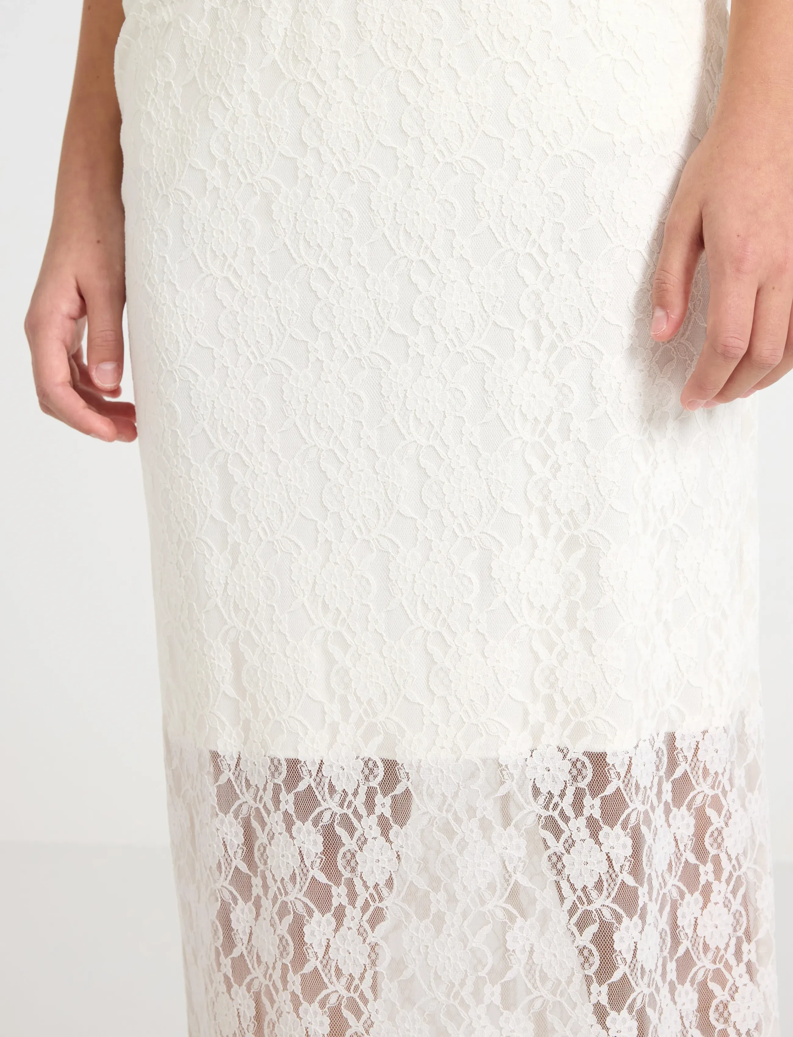 Lindex - Skirt in lace - midi-röcke - off white - 4