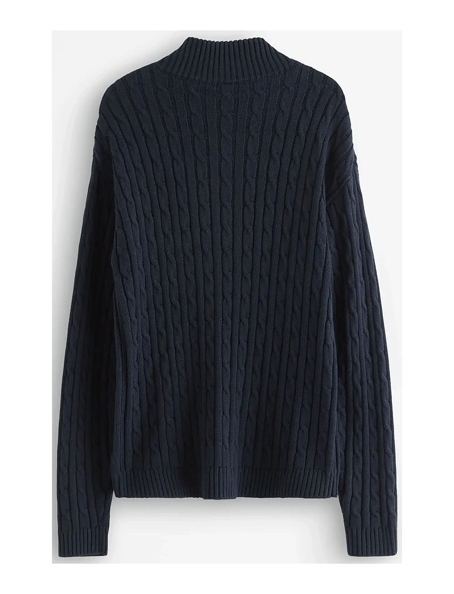Lindex - Sweater cable knit halfzip - pullover - dark navy - 2