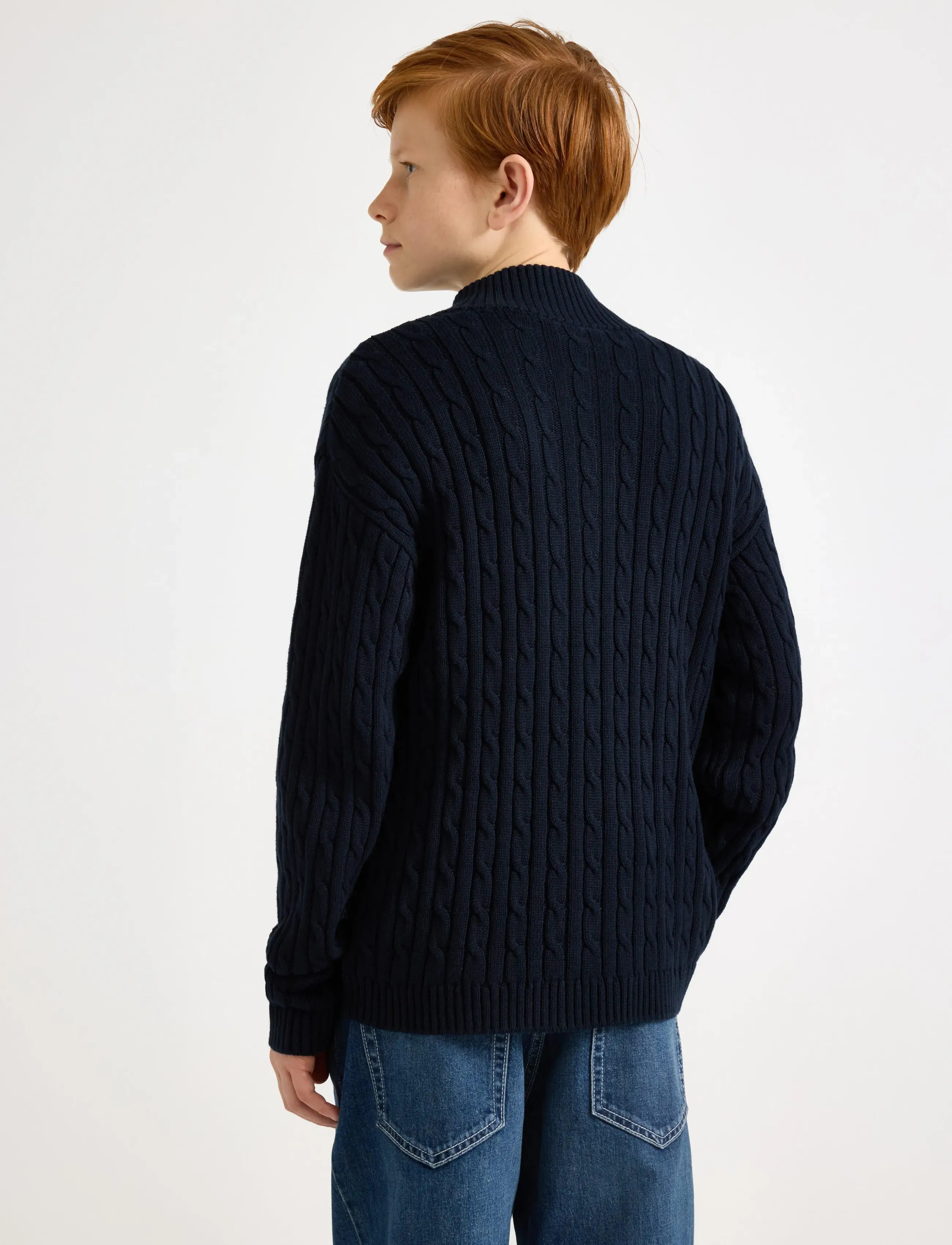 Lindex - Cable-knit jumper - trøjer - dark navy - 3