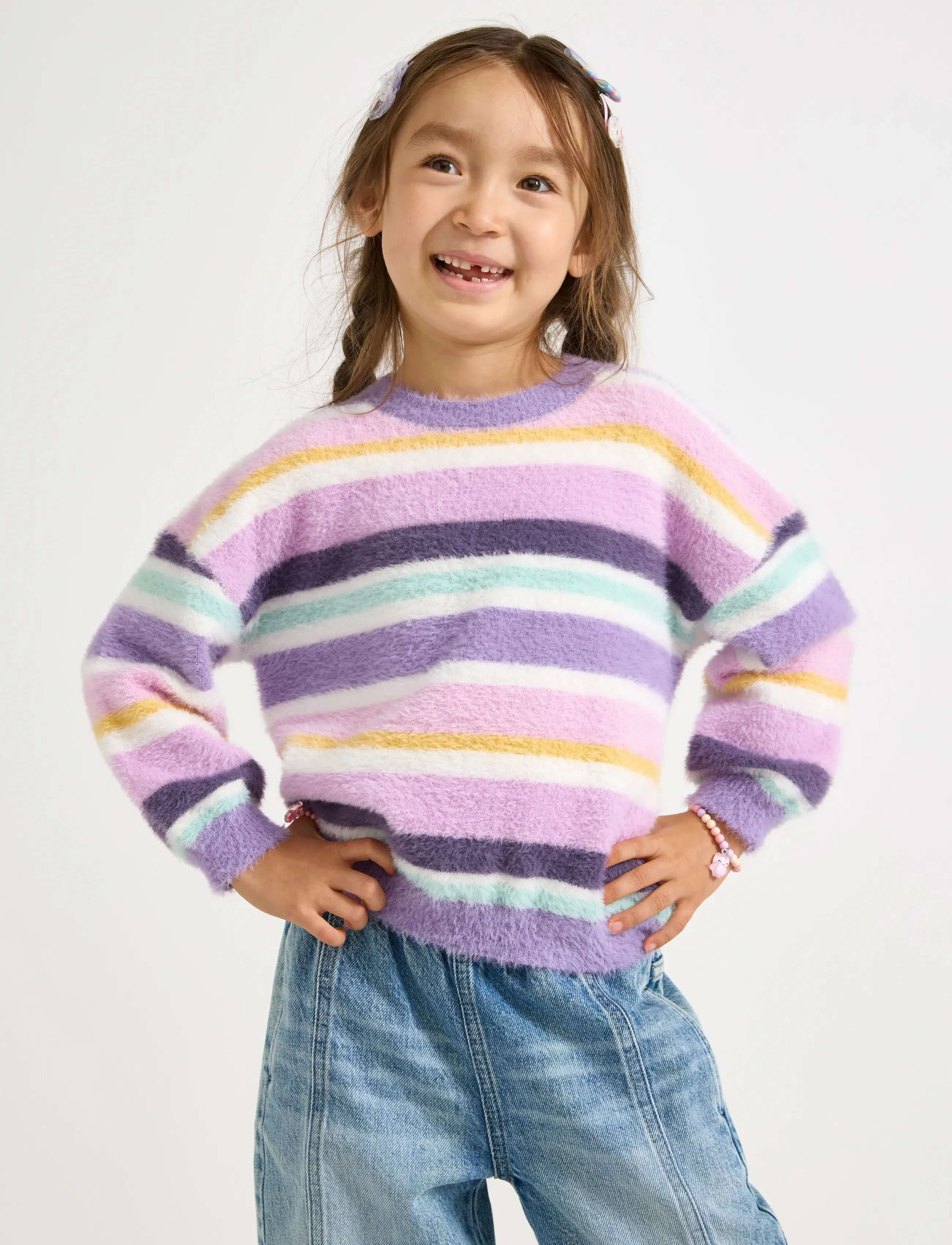 Lindex Jumper in feather yarn - Jumpers - LILAC / purple