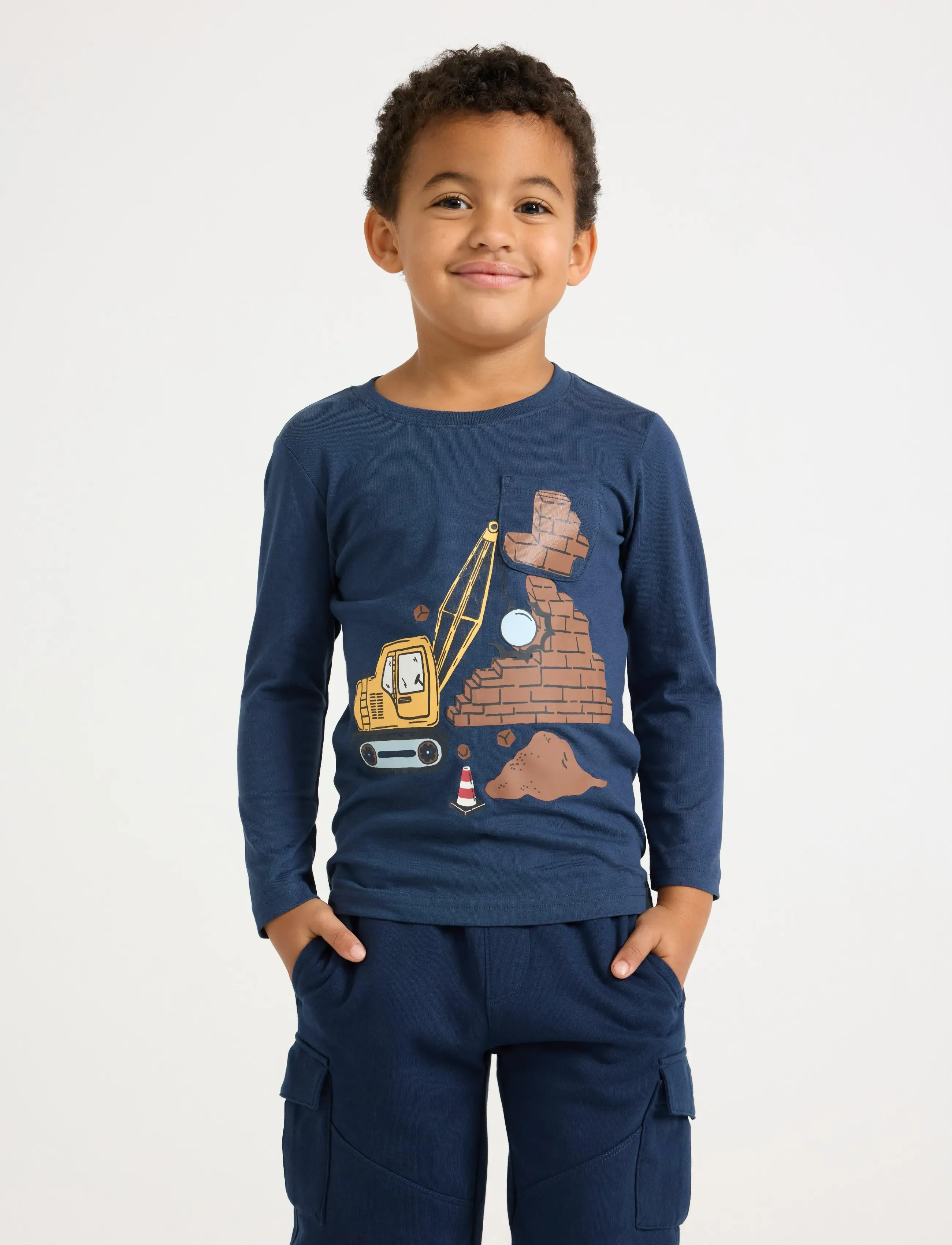 Lindex Top LS construction truck PLAC - Overdele - DARK BLUE / navy