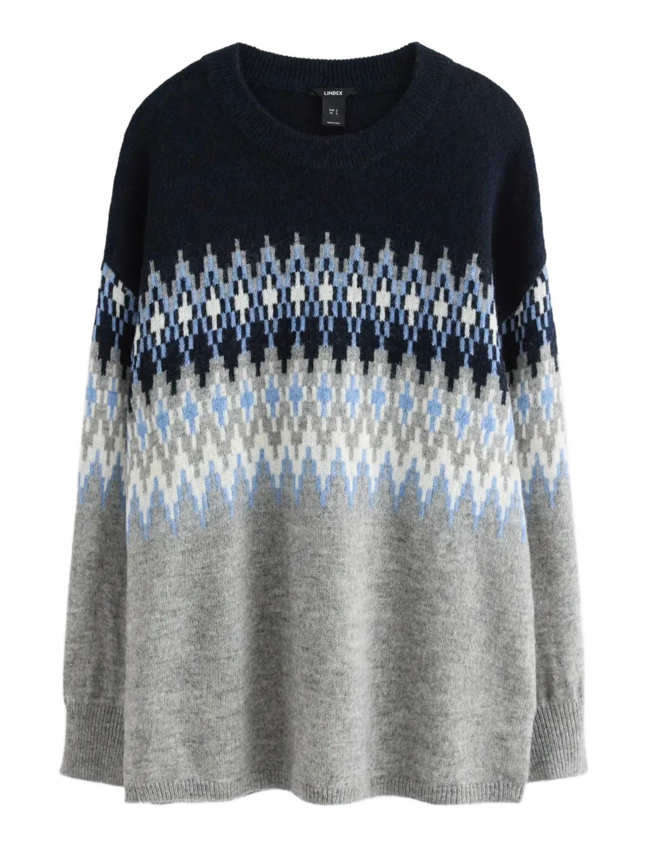 LINDEX Stickad Tröja Grau - S - Damen
