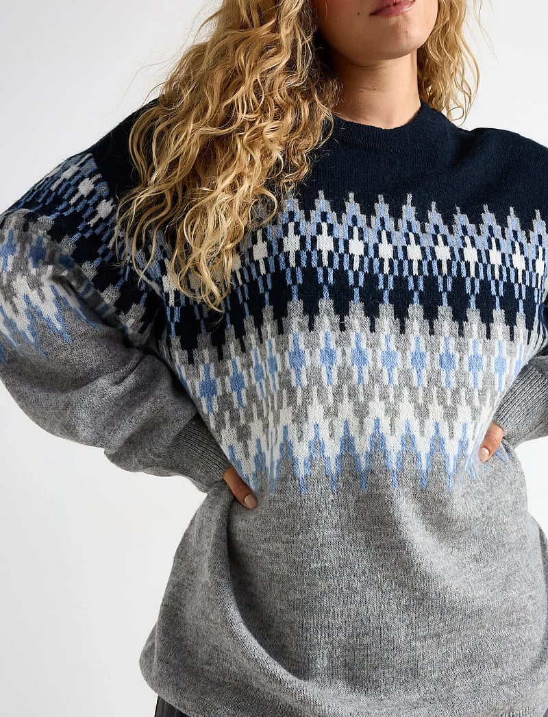 Lindex - Stickad tröja - pullover - grey melange - 4