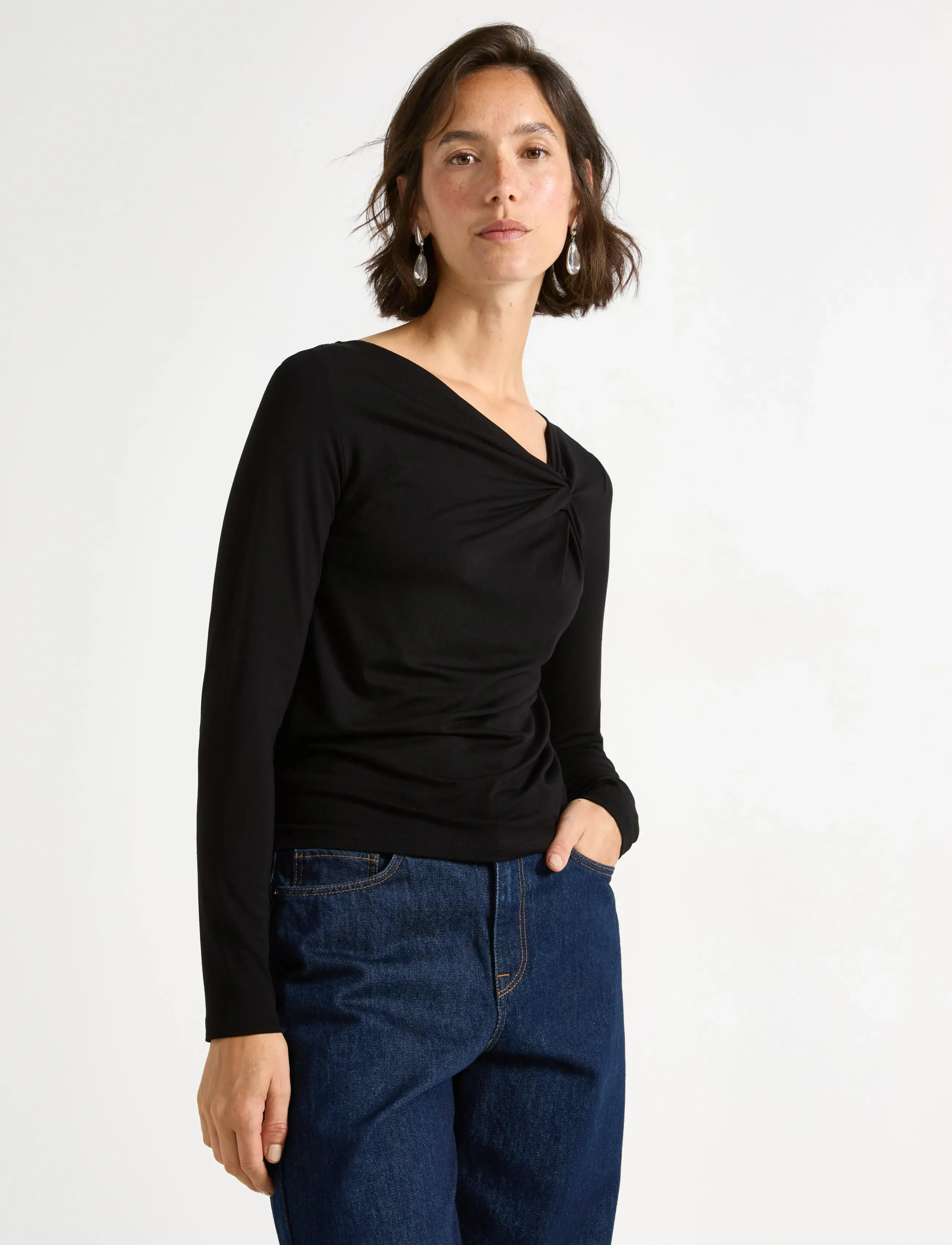 Lindex Top Simona - T-shirts & Tops - BLACK / black