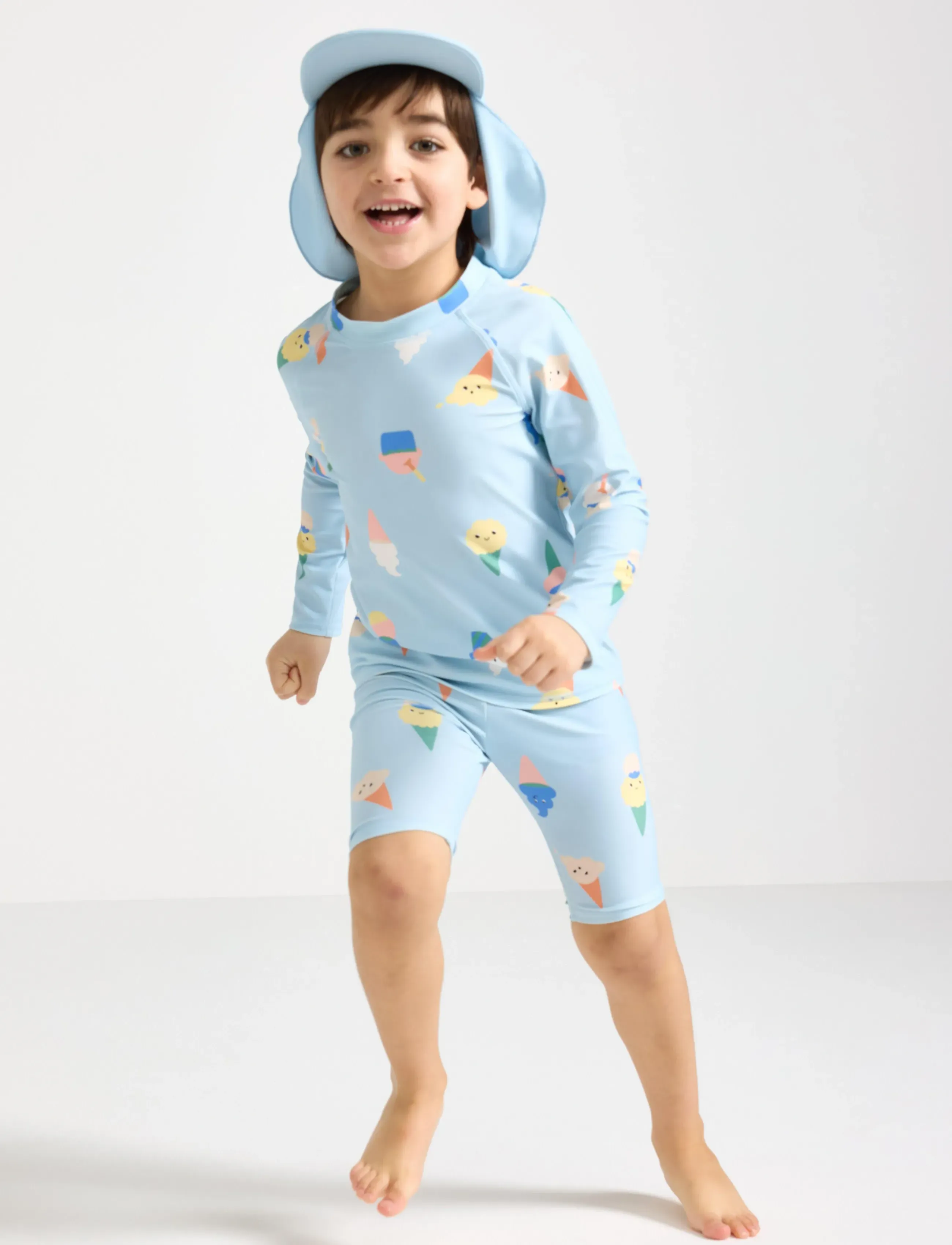 Lindex Swimwear Set With Uv Protection, Børn, UV Badesæt, Blå, Str: 122/128