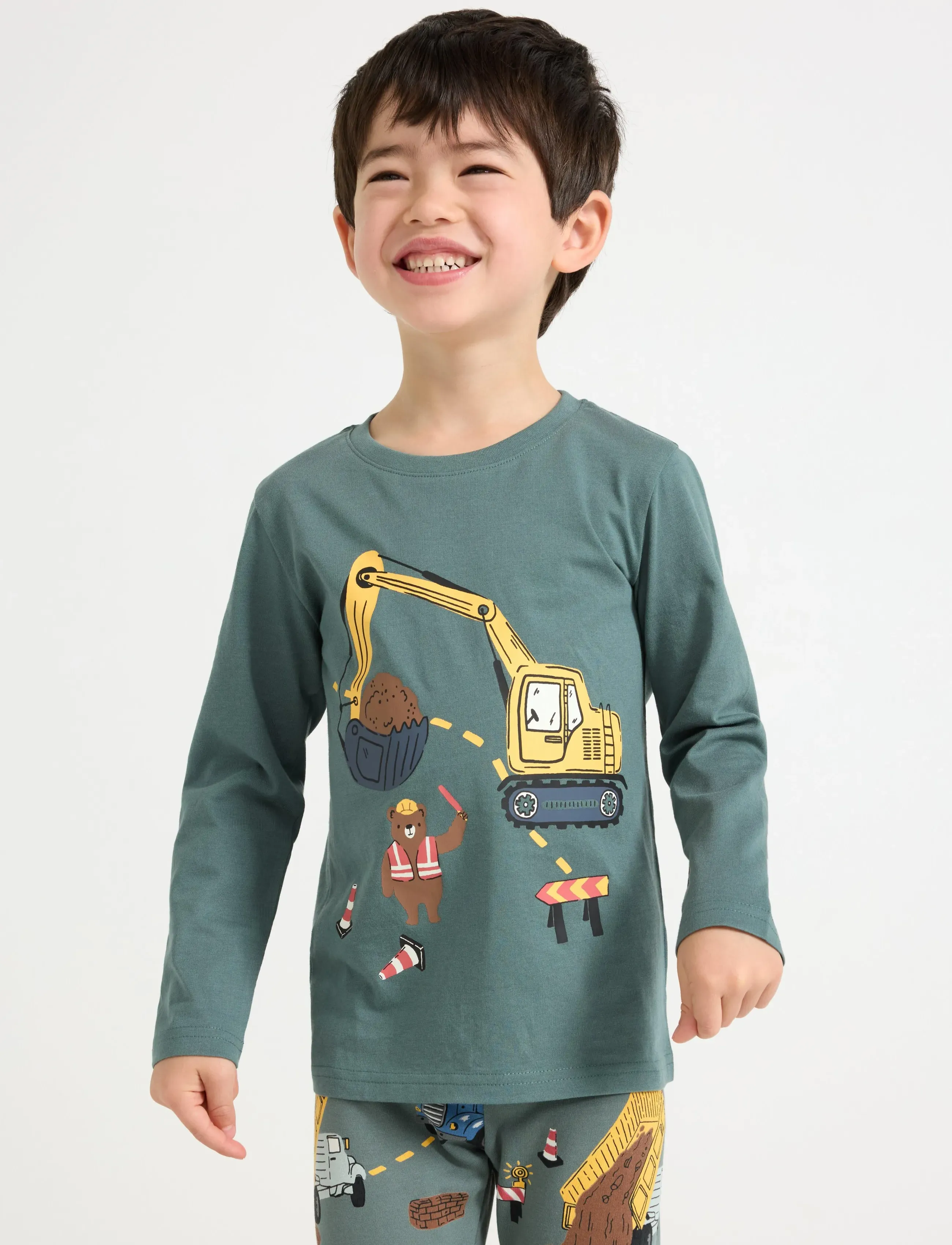 Lindex 2-pack long-sleeved tops - Pitkähihaiset t-paidat - DARK DUSTY GREEN / grey