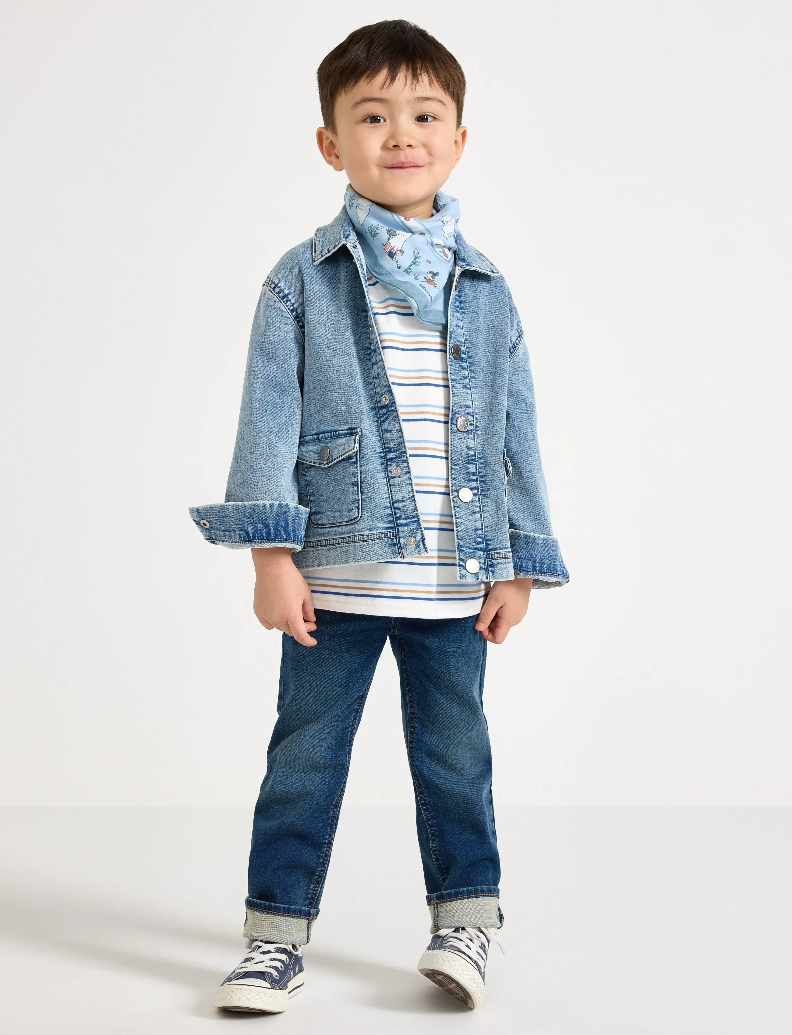 Lindex Jacket Denim Workwear, Børn, Cowboyjakke, Blå, Str: 98