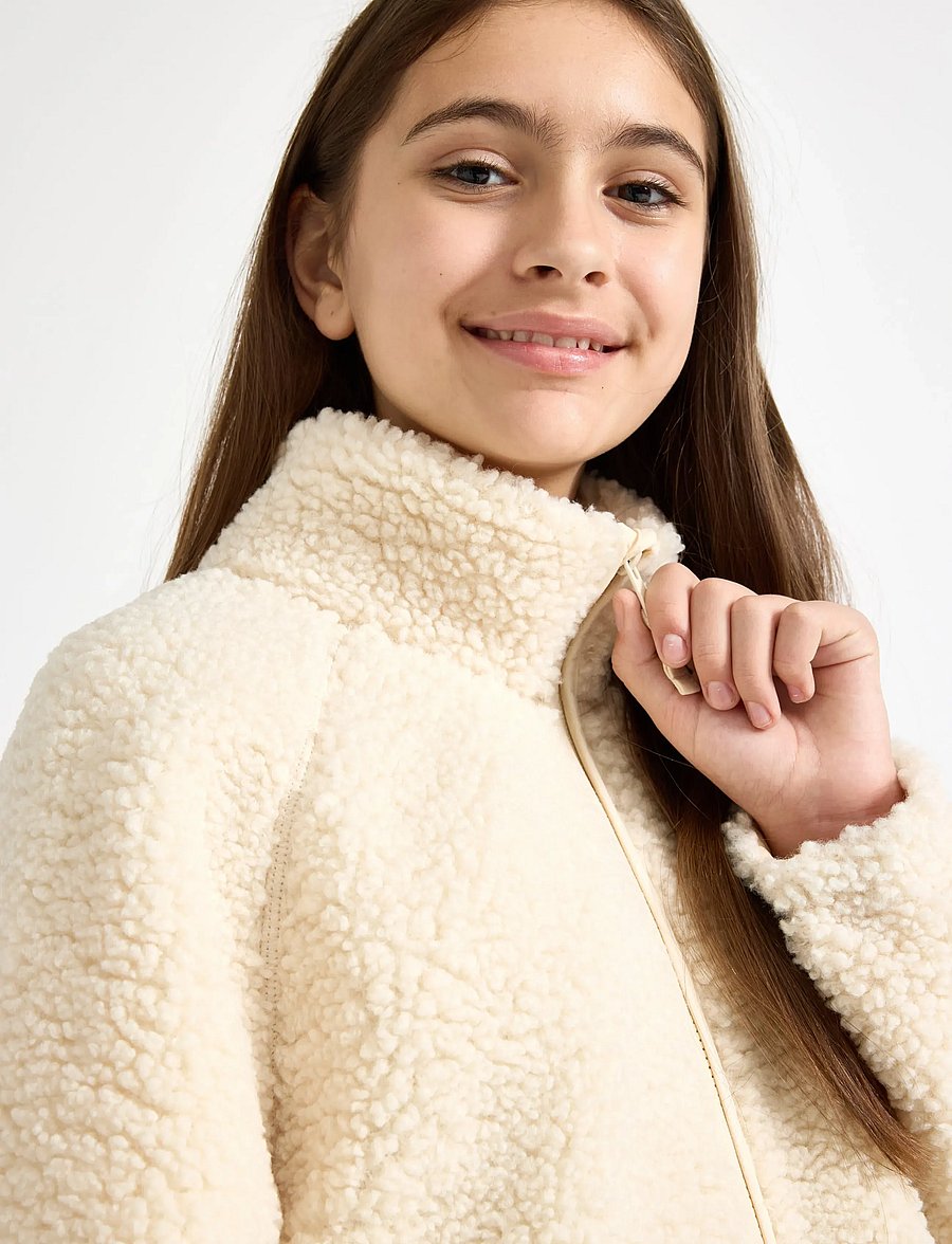 Lindex - Jacket pile school girl - fleecejacken - light beige - 4