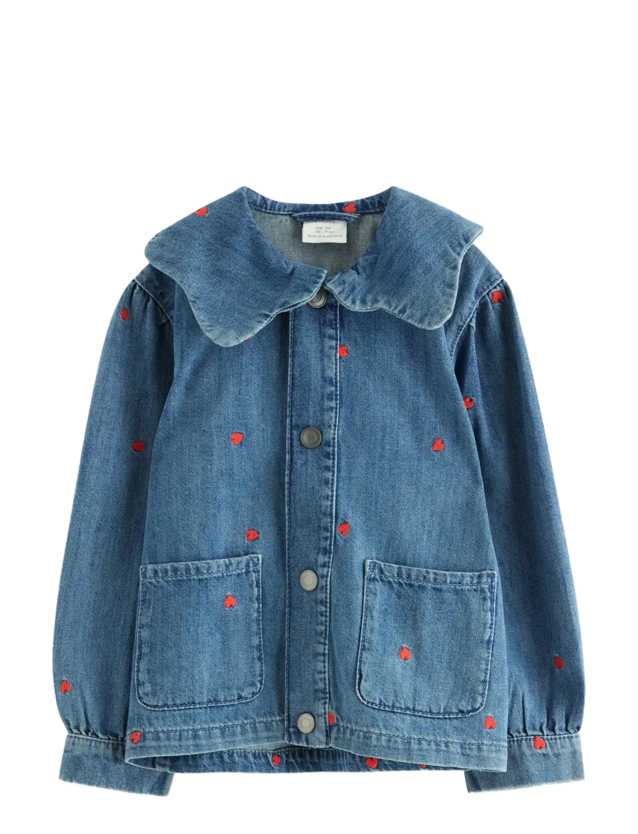 LINDEX Denim Jacke With Embroidery Blau - 128 - Kinder