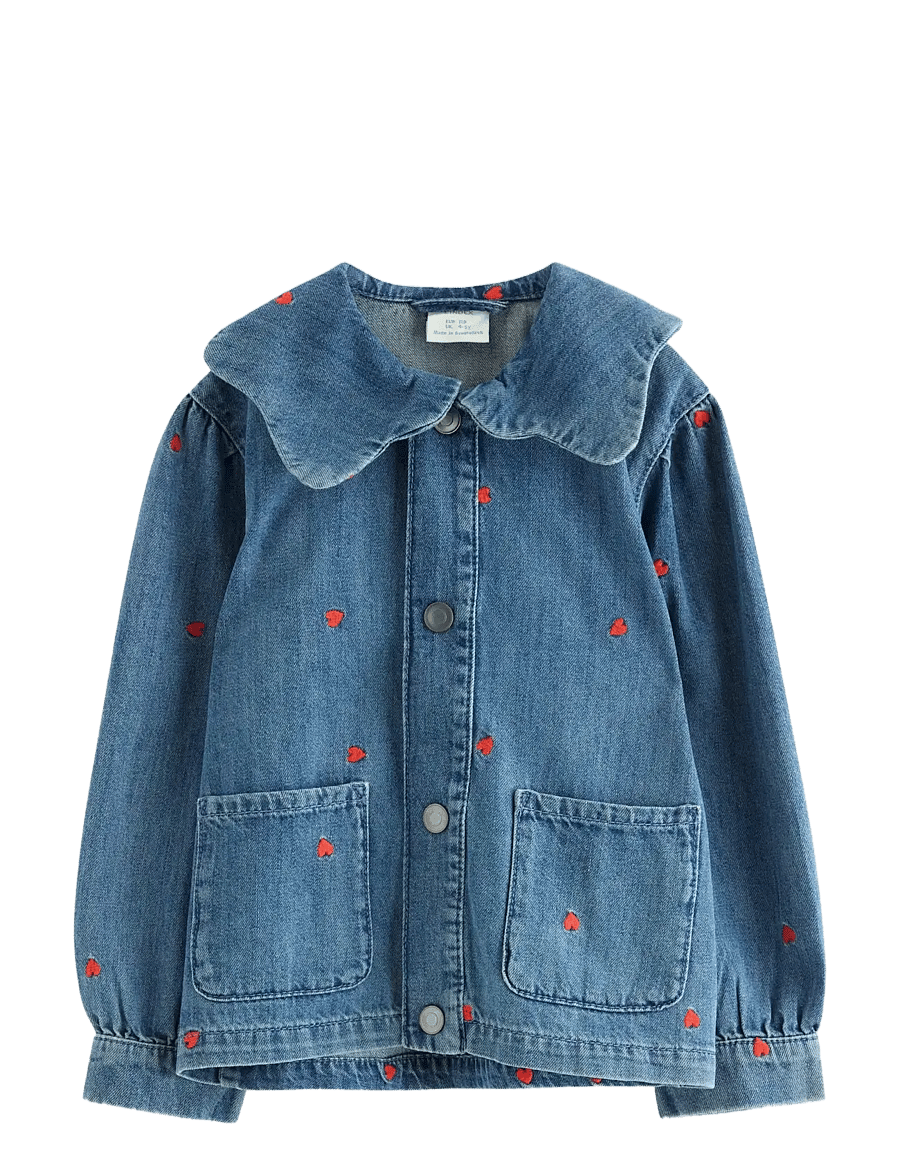 Lindex - Denim jacket with embroidery - jeansjacken - denim - 1