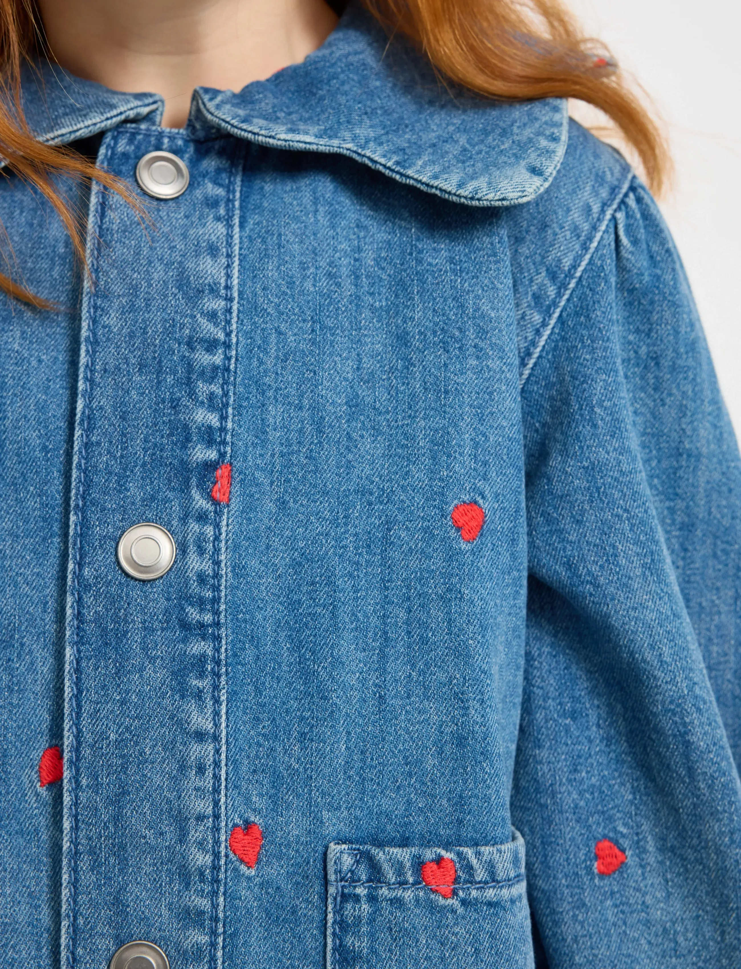 Lindex - Denim jacket with embroidery - gode sommertilbud - denim - 4