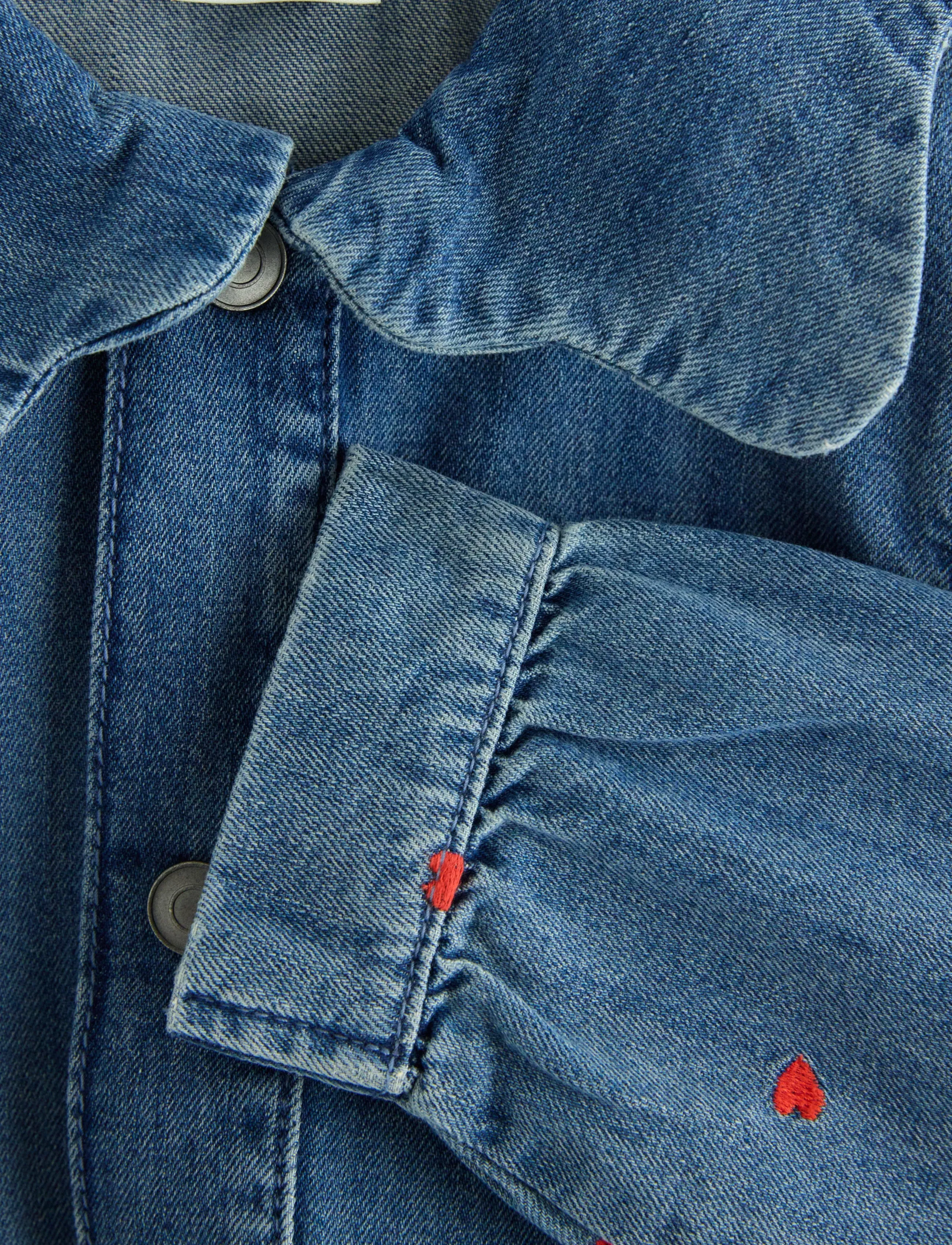 Lindex - Denim jacket with embroidery - jeansjacken - denim - 5