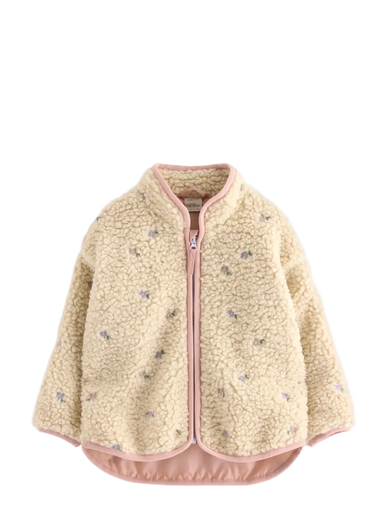 Lindex Jacket pile all over embroider - Fleecejackor - LIGHT BEIGE / cream