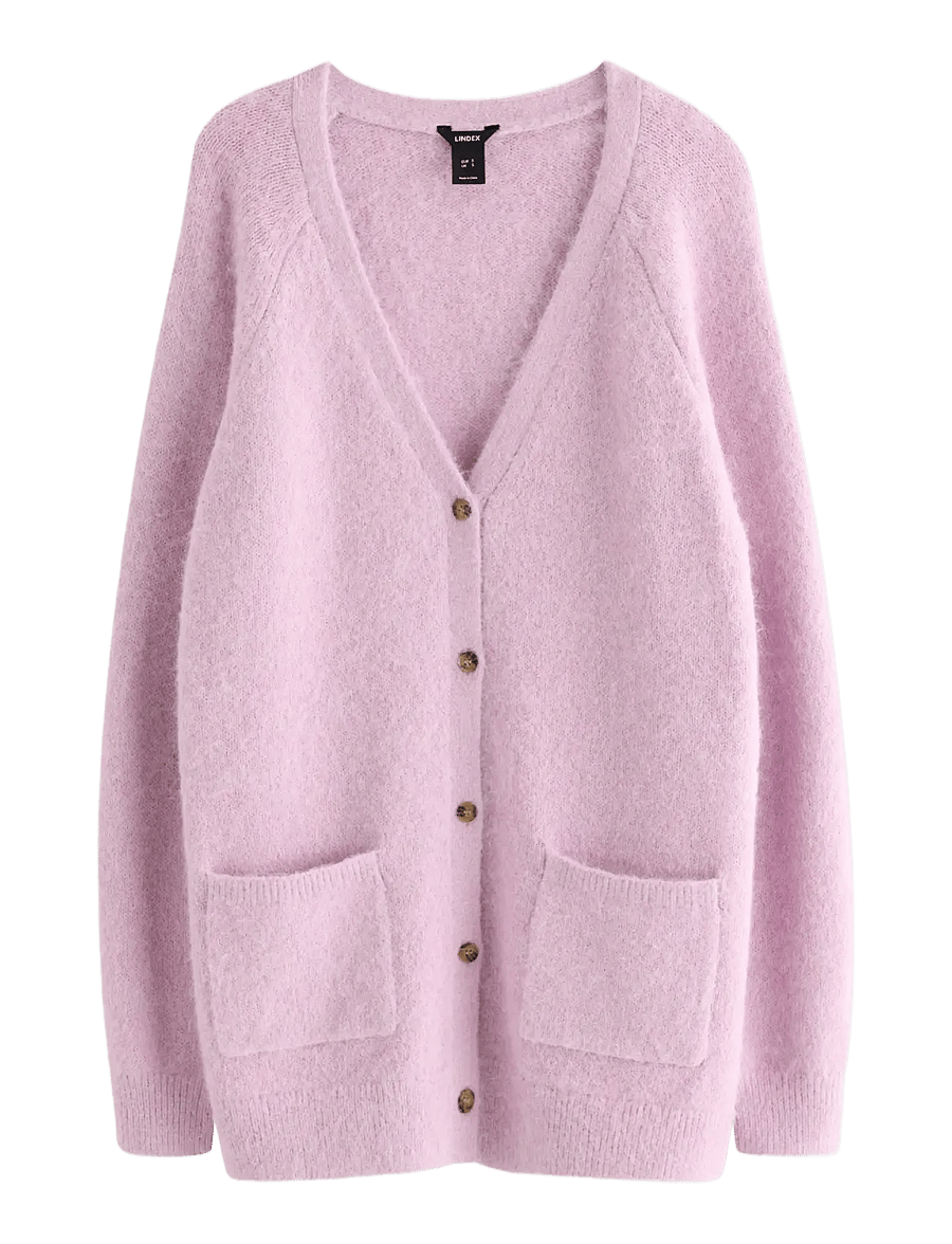 Lindex - Stickad cardigan - cardigans - dusty pink - 1