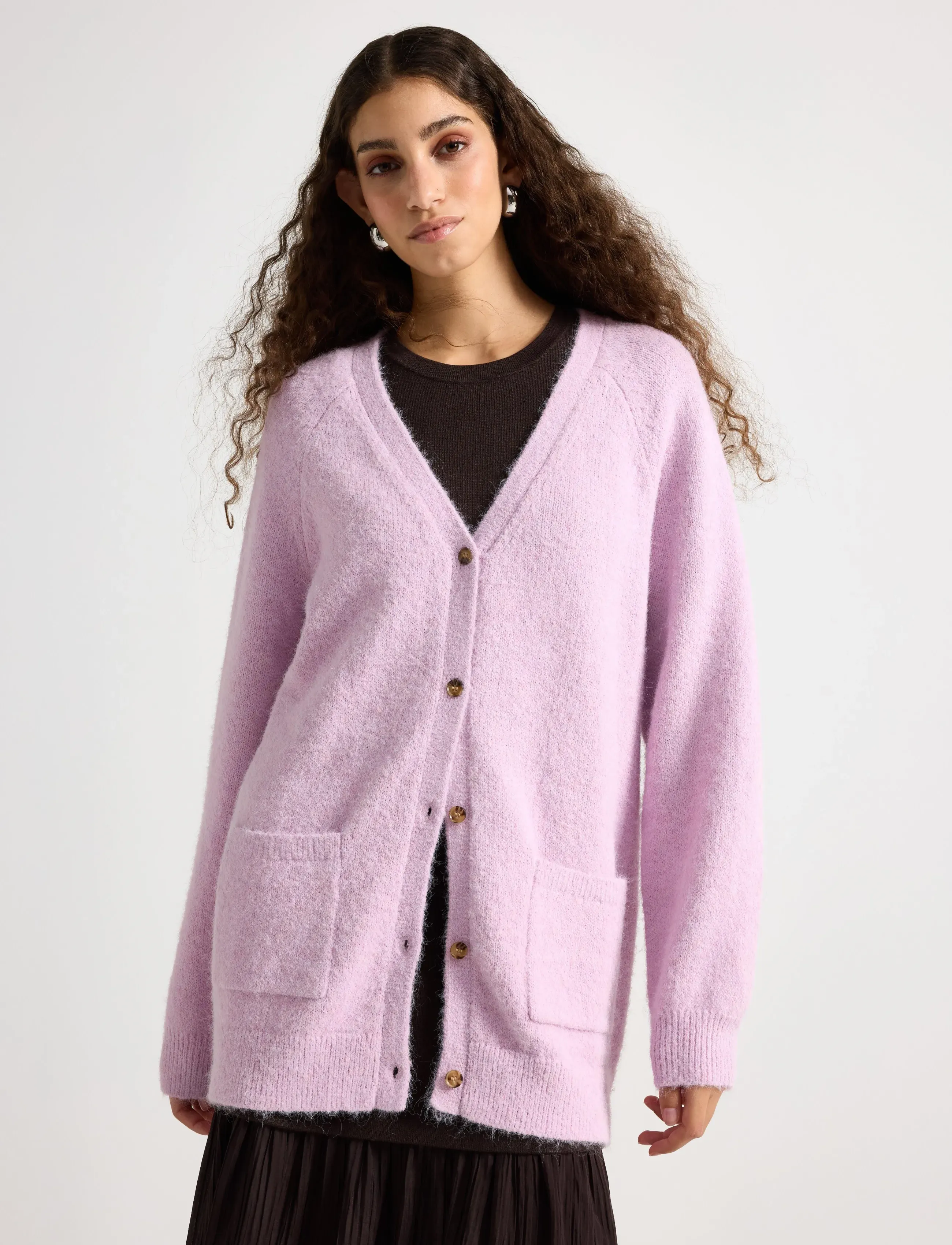 Lindex Stickad Cardigan, XS, Pink, Strik > Cardigans, Dame