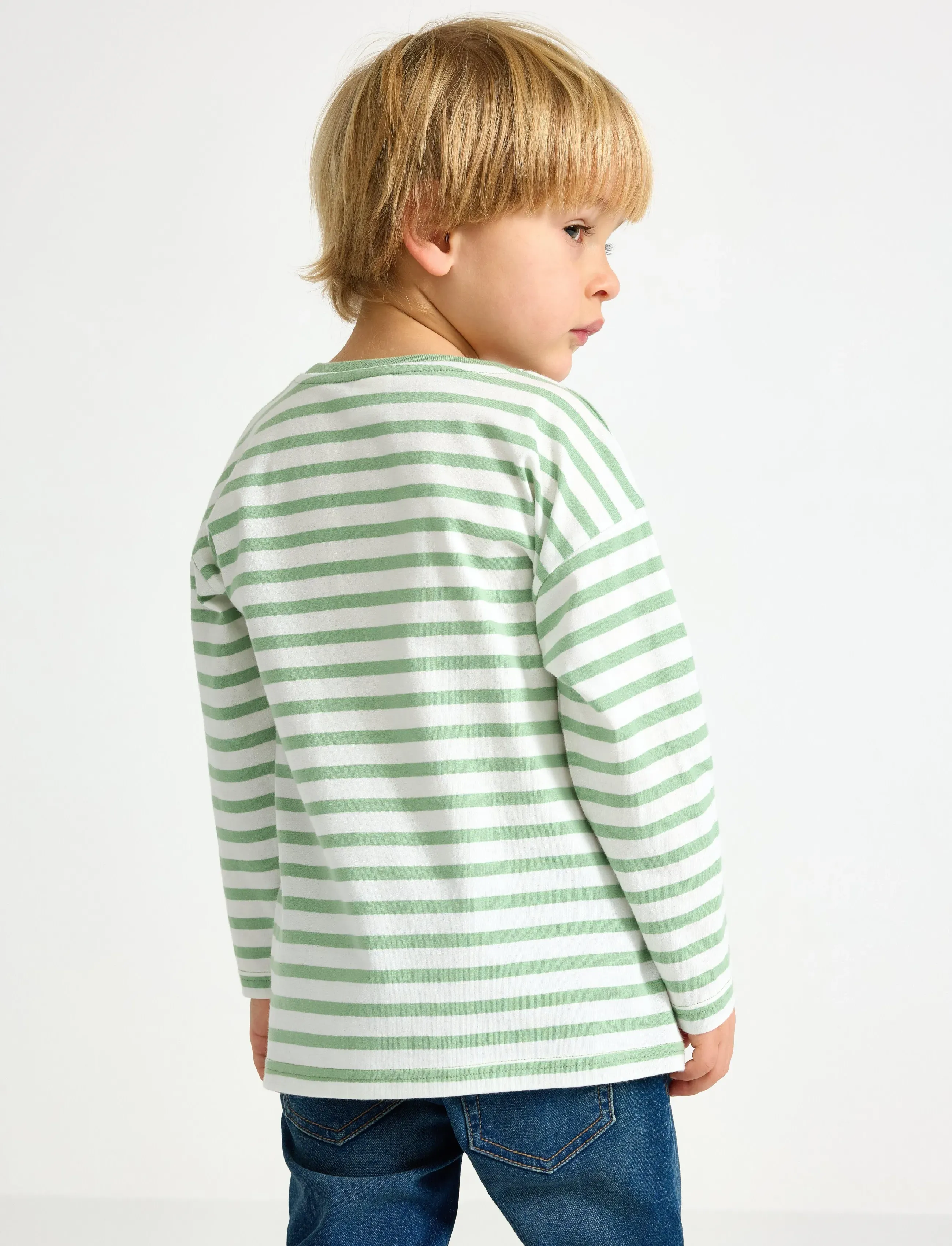 Lindex - Top Ls Essentials Stripe - dusty green - 3