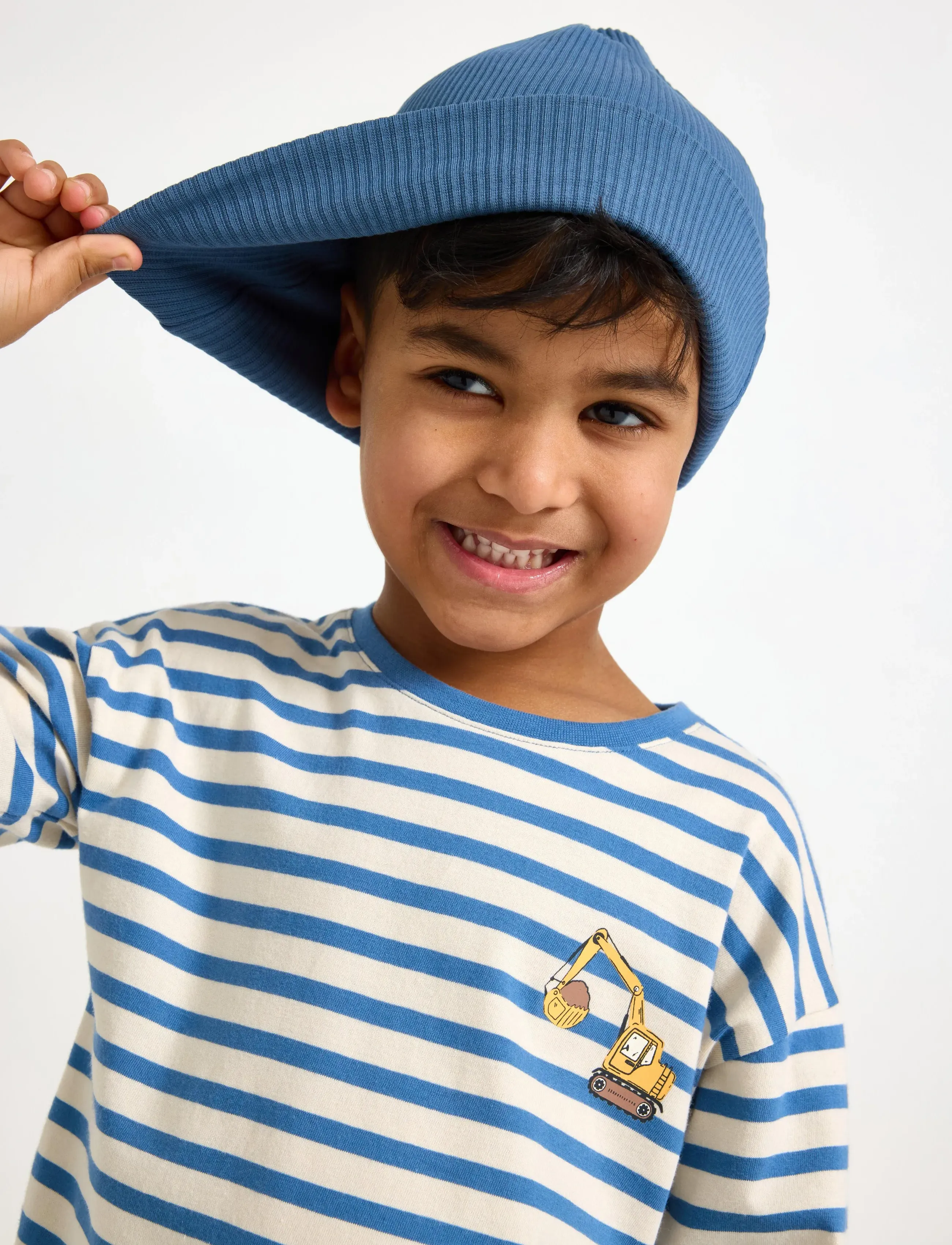 Lindex - Top Ls Essentials Stripe - light dusty blue - 4