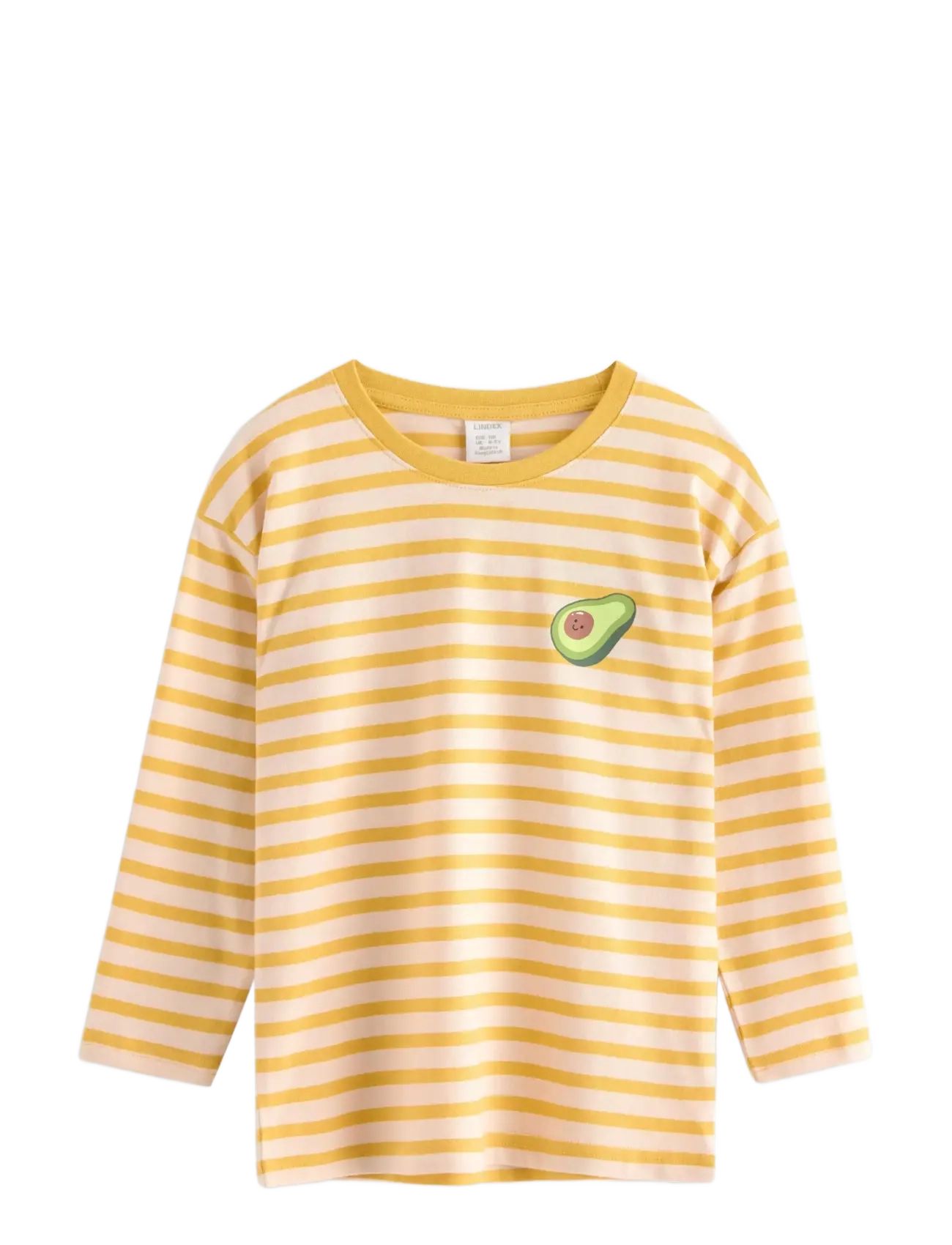 LINDEX Oberteil Ls Essentials Stripe Gelb - 110 - Kinder