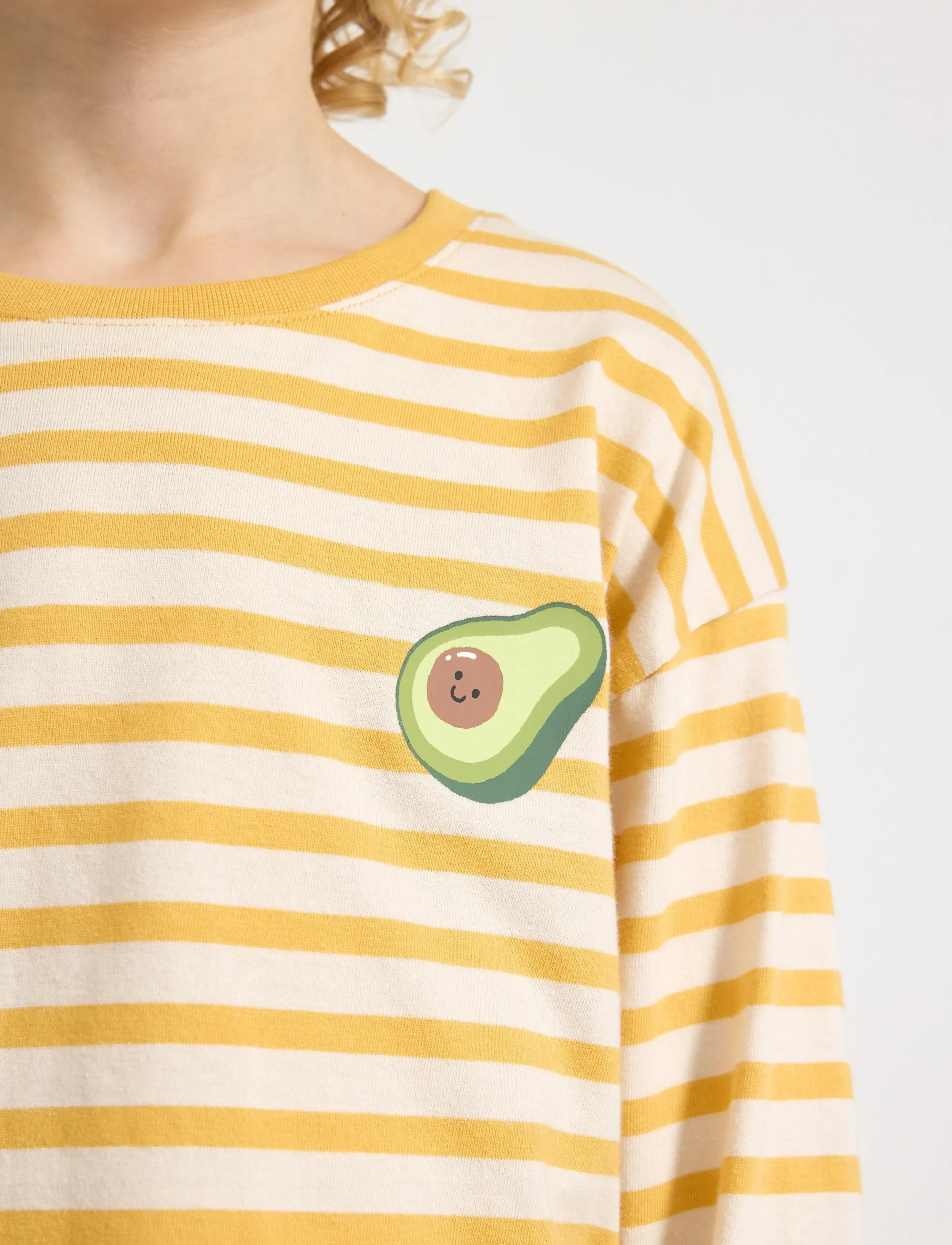 Lindex - Top Ls Essentials Stripe - light dusty yellow - 4